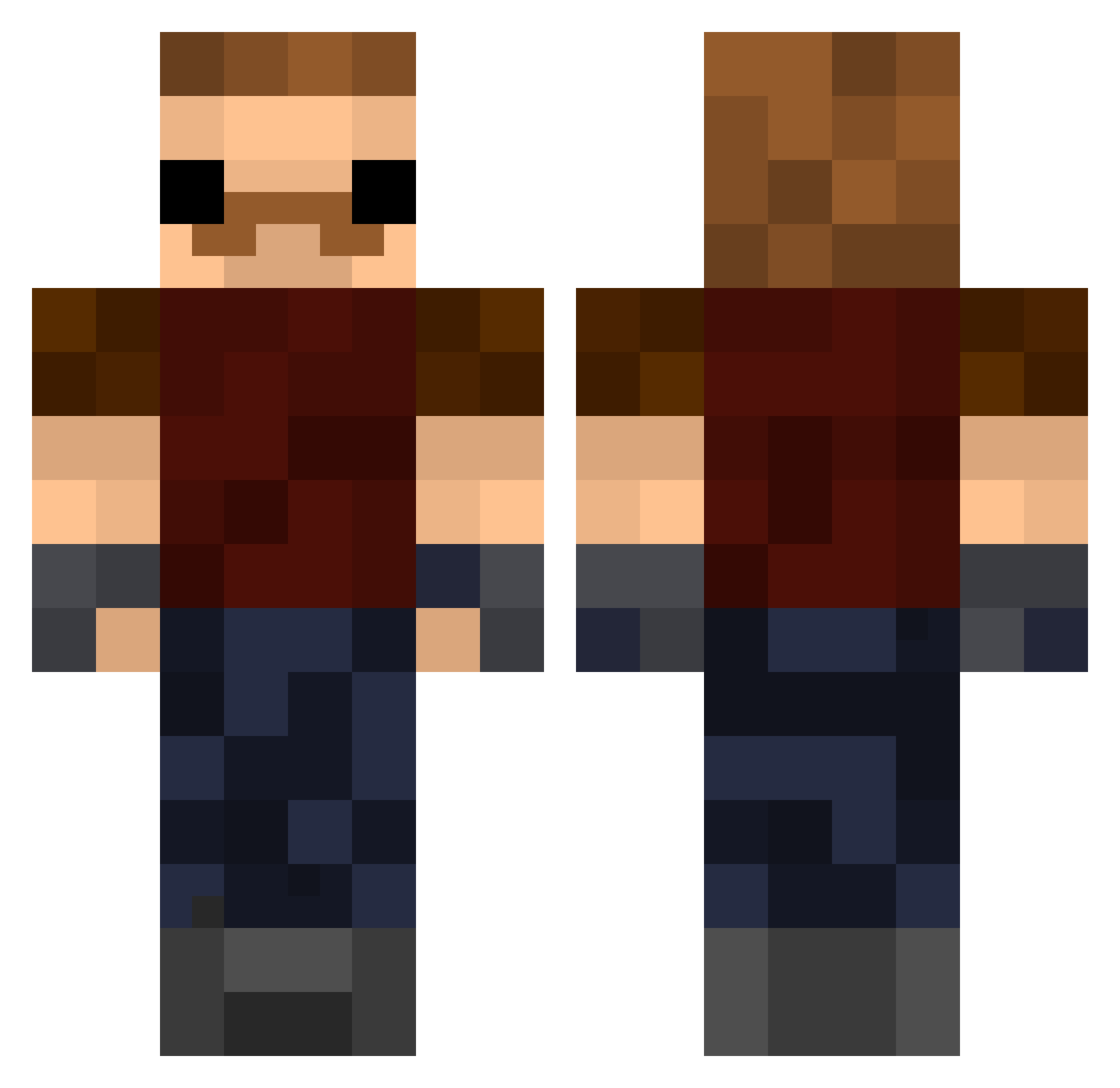 Galius69 Minecraft skin, front and back view
