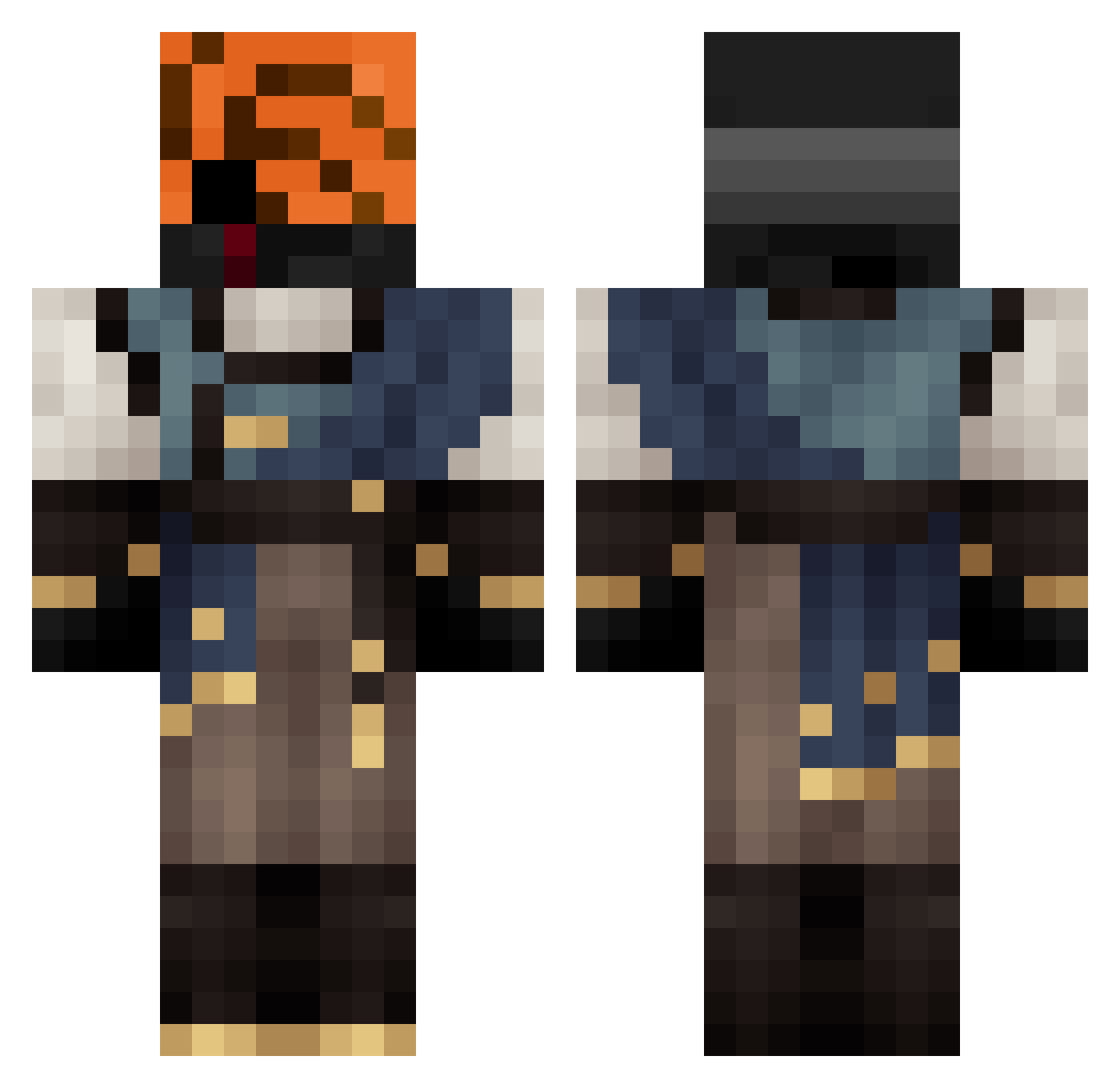 SugarSlime1 Minecraft skin, front and back view
