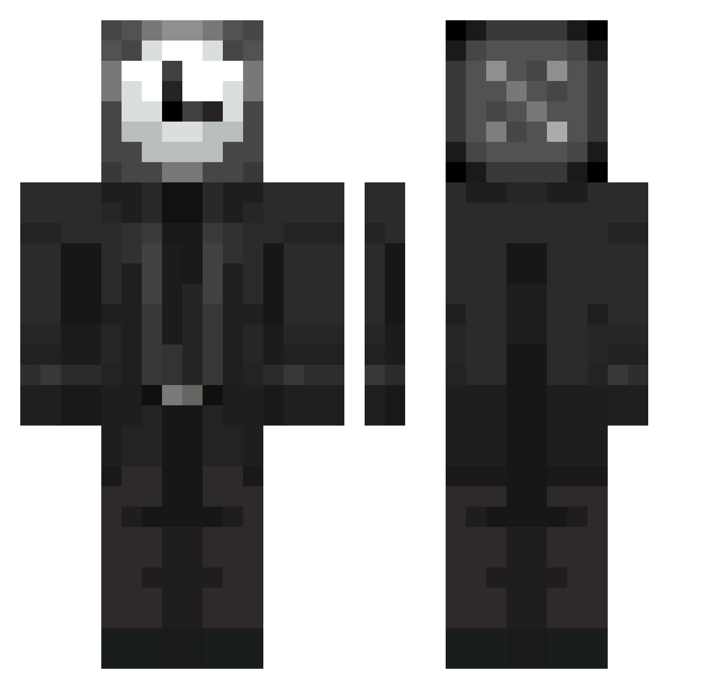 oftentime Minecraft skin, front and back view