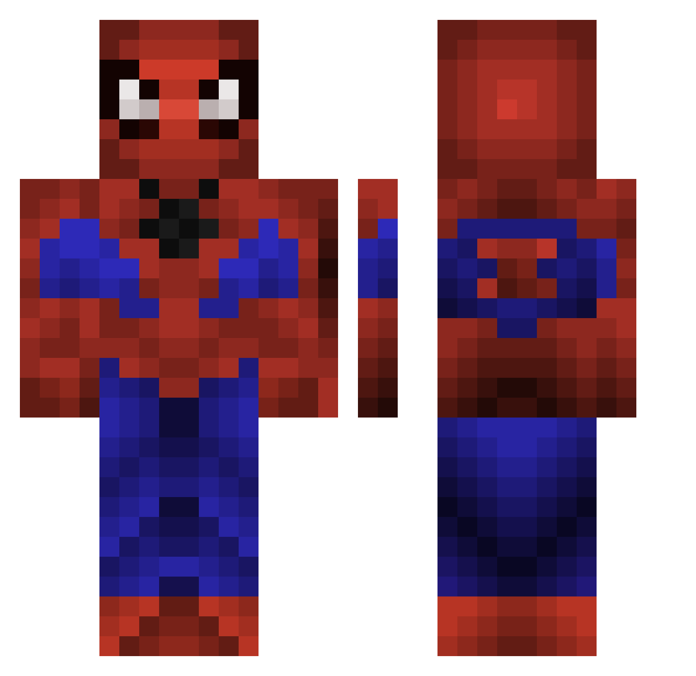 Ryme Minecraft skin, front and back view