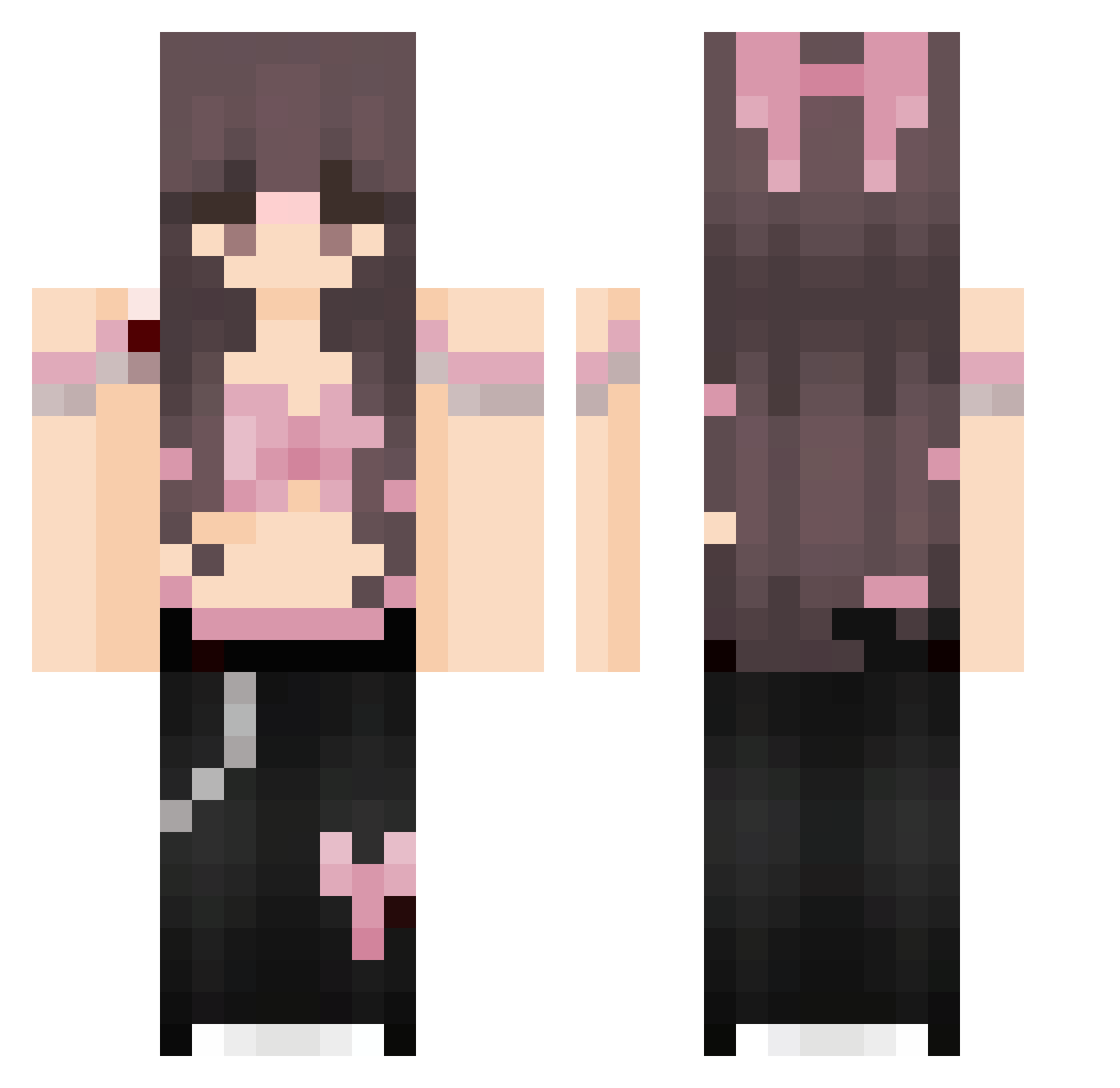 winsmox Minecraft skin, front and back view