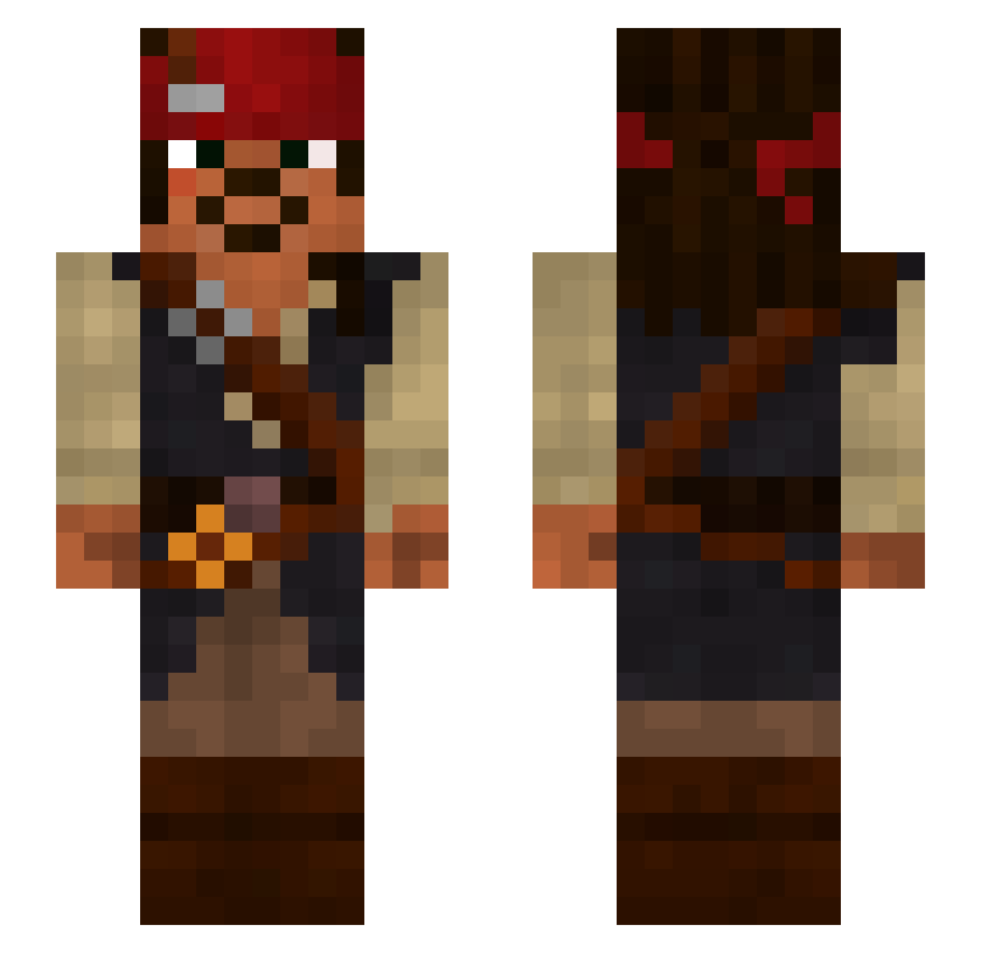 Avast Minecraft skin, front and back view
