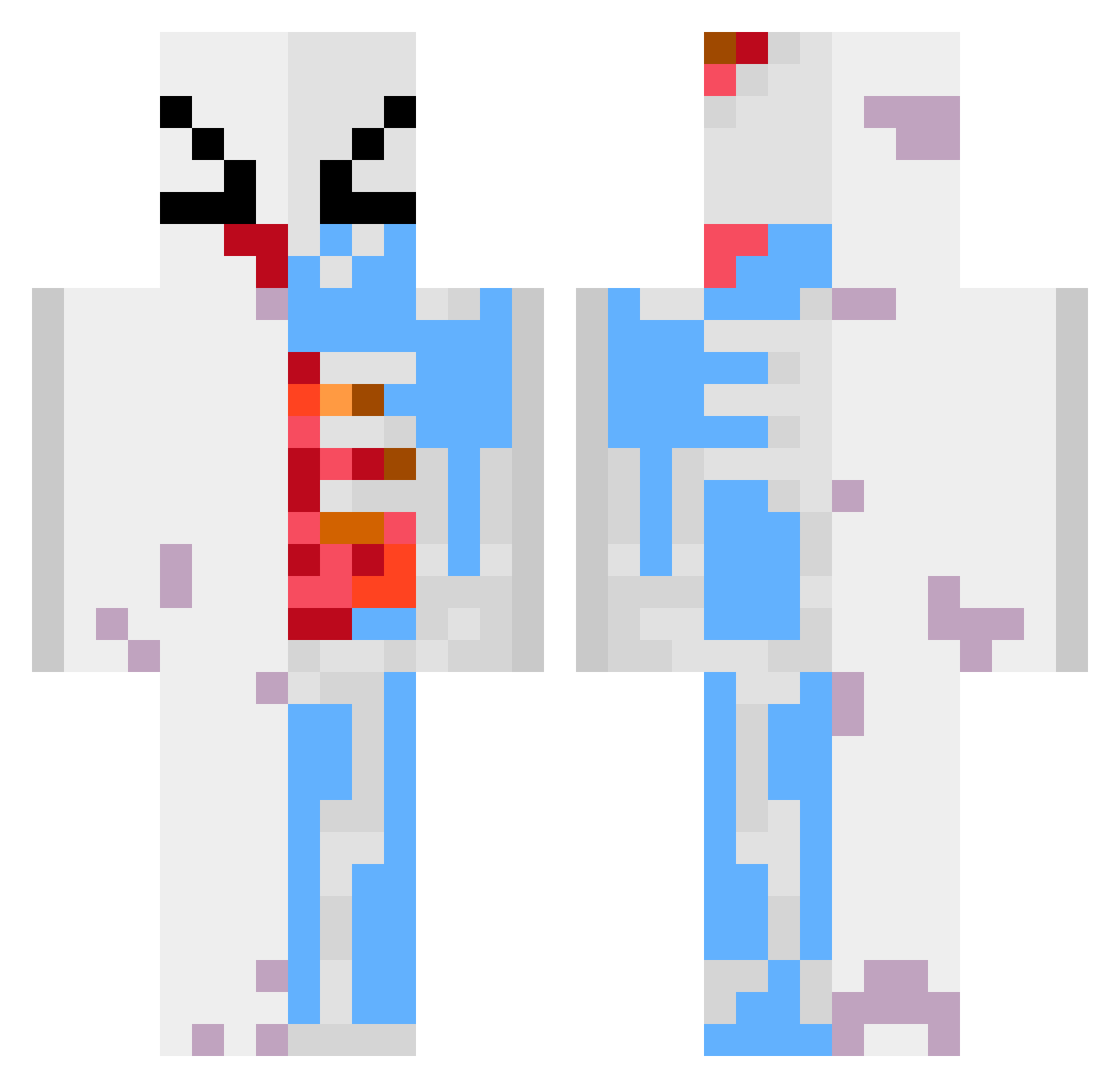 LimboF Minecraft skin, front and back view