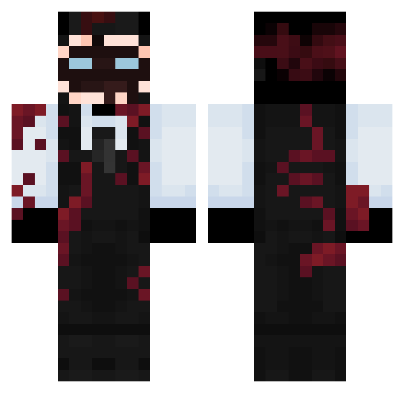 zk_o Minecraft skin, front and back view