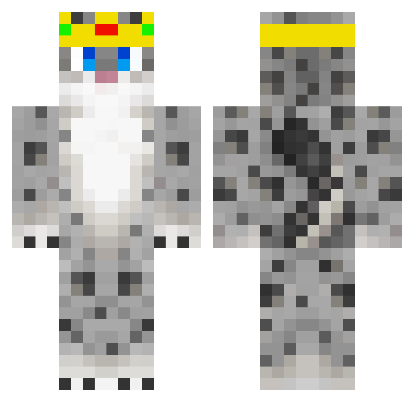 Snowylion492 Minecraft skin, front and back view