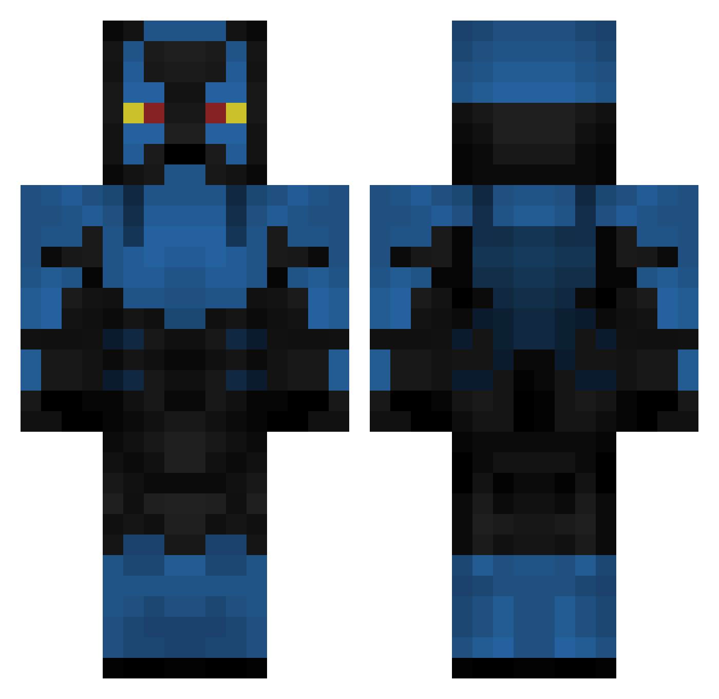 BlueBeetle__ Minecraft skin, front and back view
