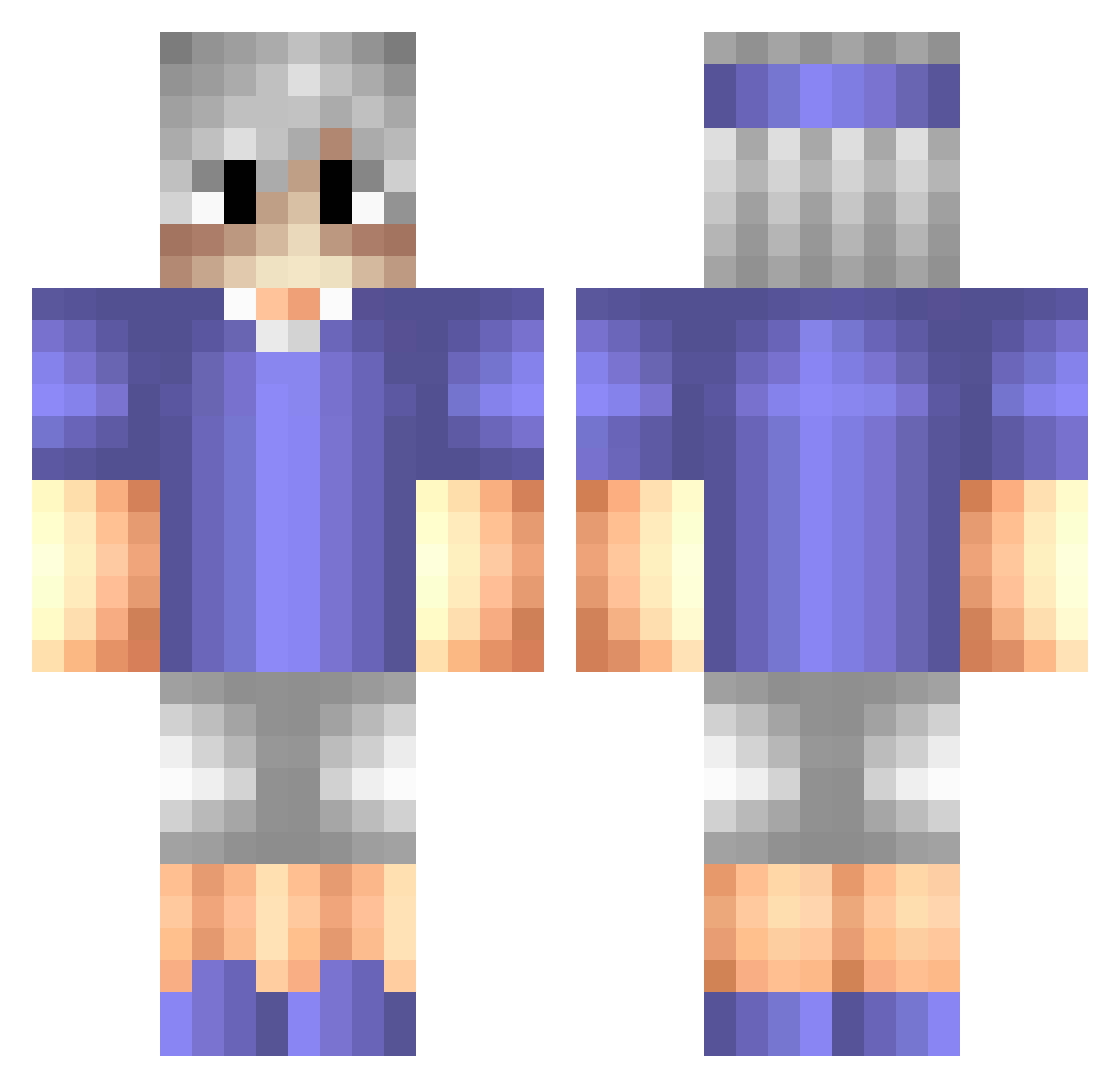 zYigitR4ge Minecraft skin, front and back view