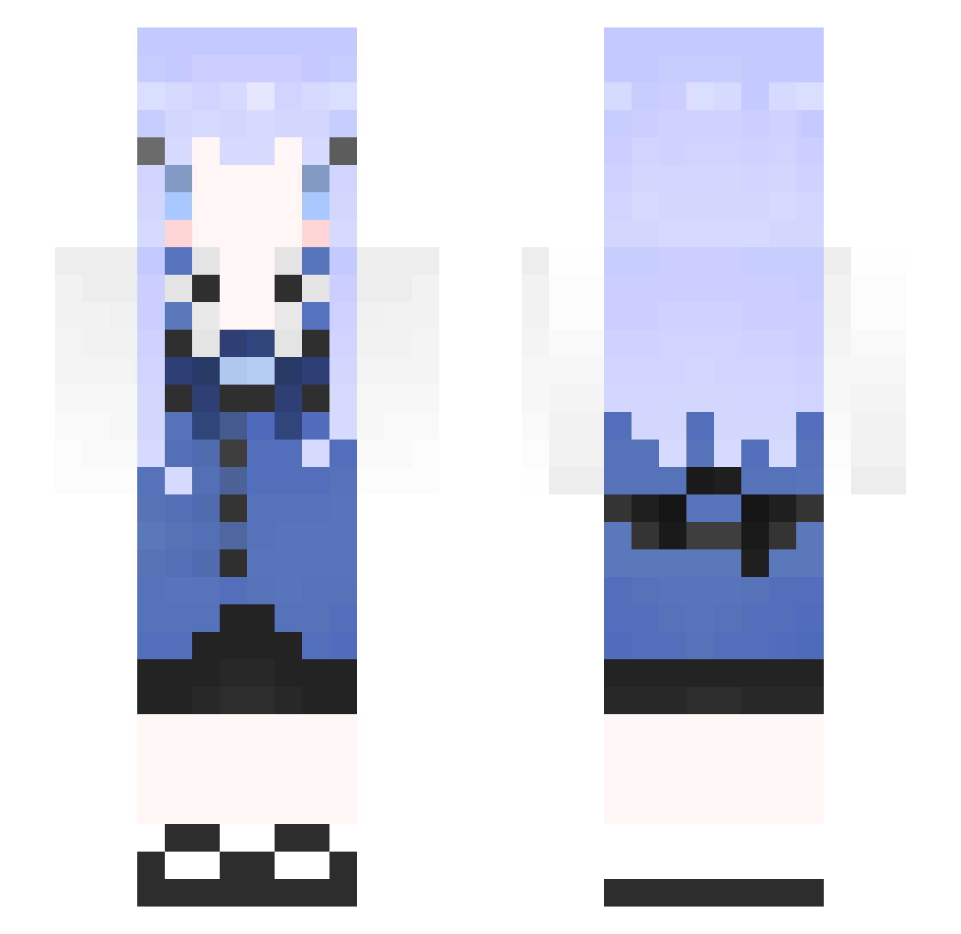 Aqours2 Minecraft skin, front and back view