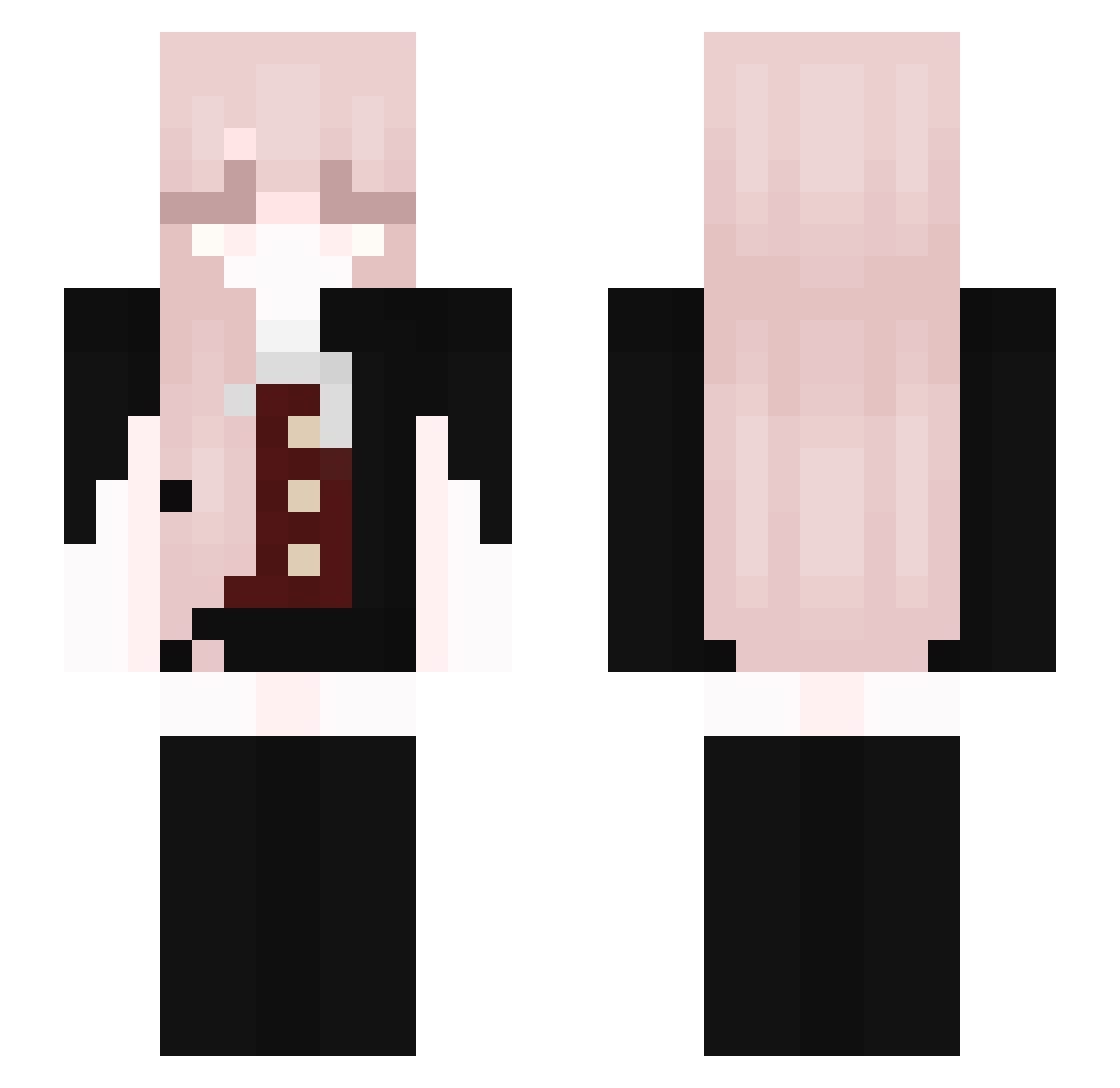 fangrl Minecraft skin, front and back view