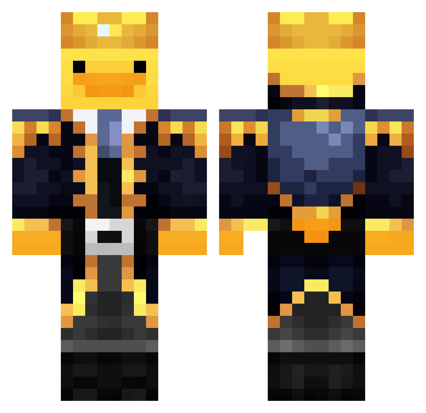 zoiila Minecraft skin, front and back view