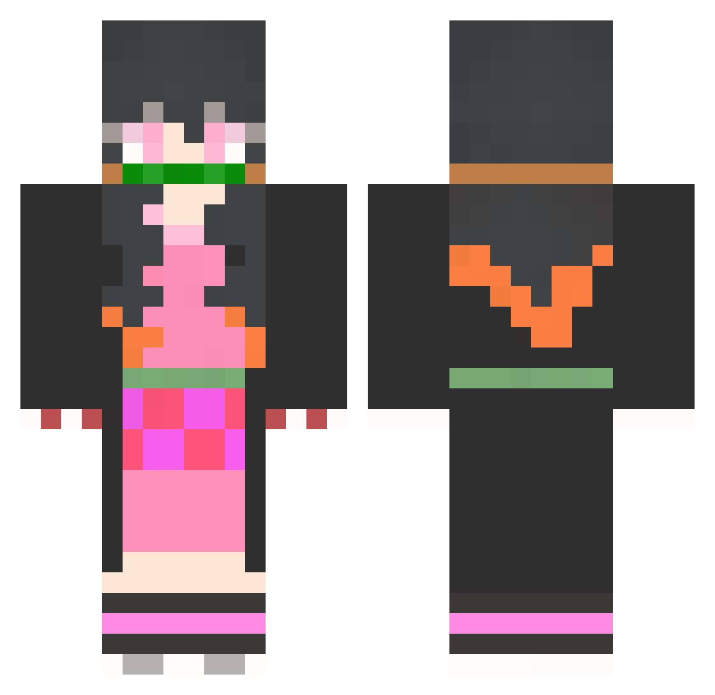 ghnana12 Minecraft skin, front and back view