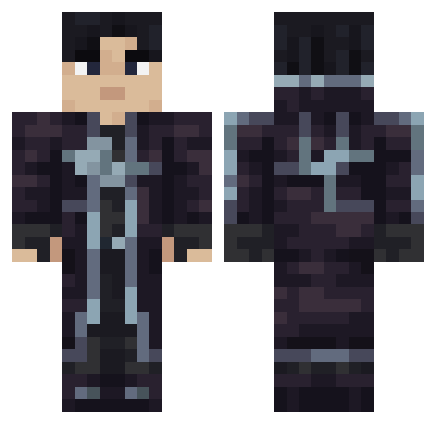 nupis Minecraft skin, front and back view