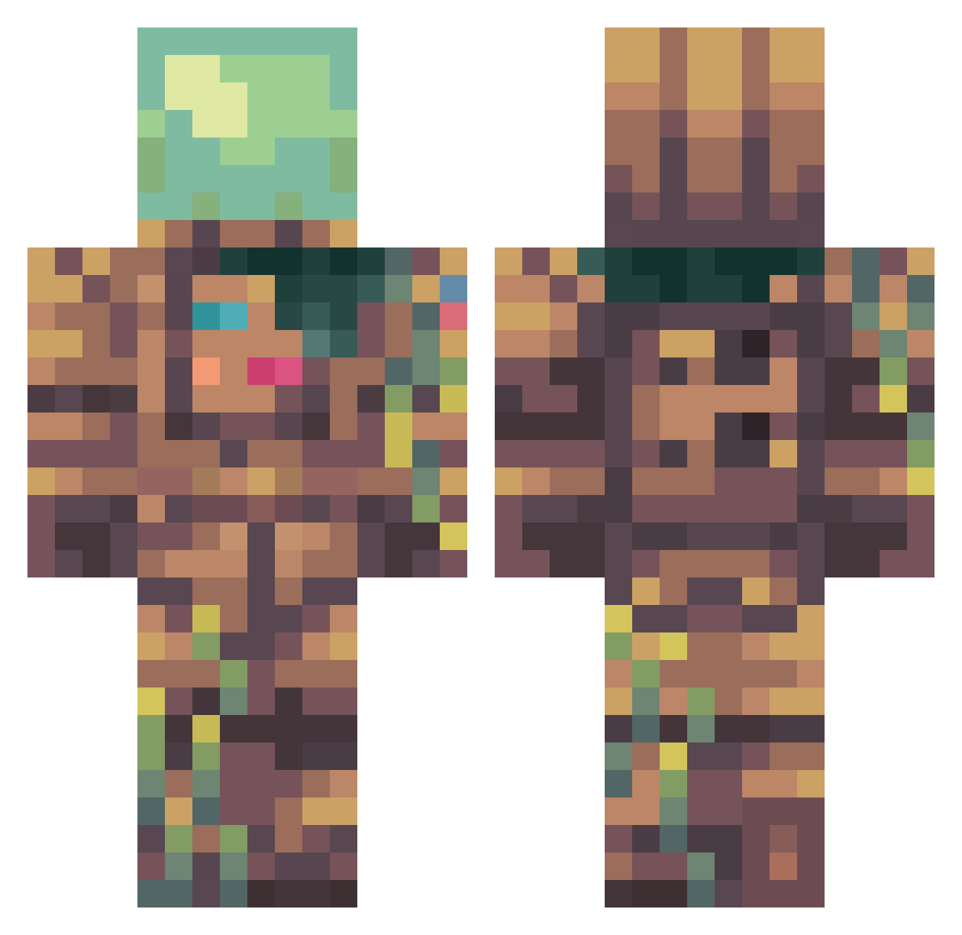 Metendi Minecraft skin, front and back view