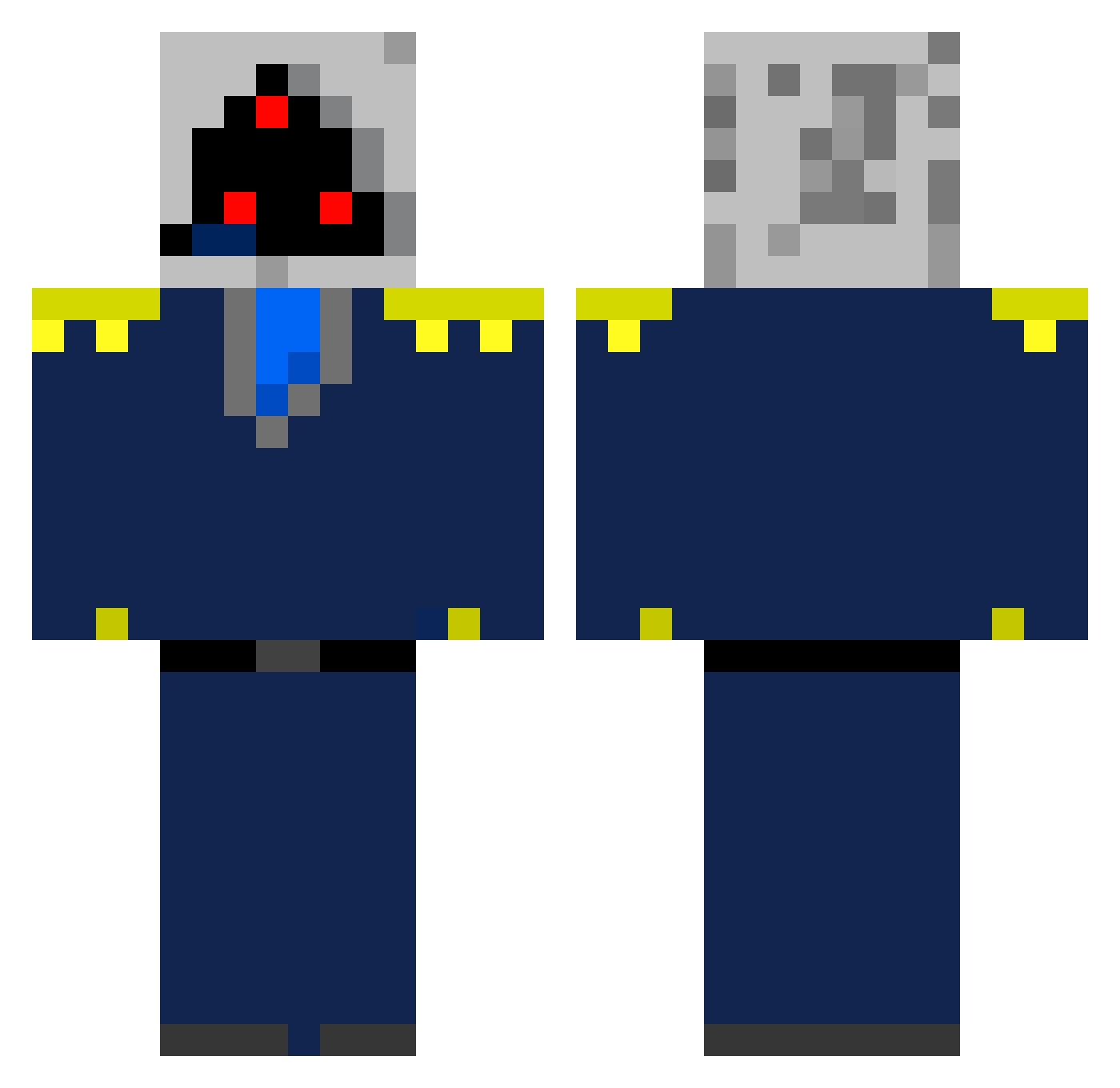 ThunderWolf456 Minecraft skin, front and back view