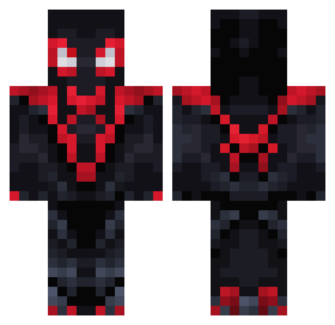 Blackfenix420 Minecraft skin, front and back view