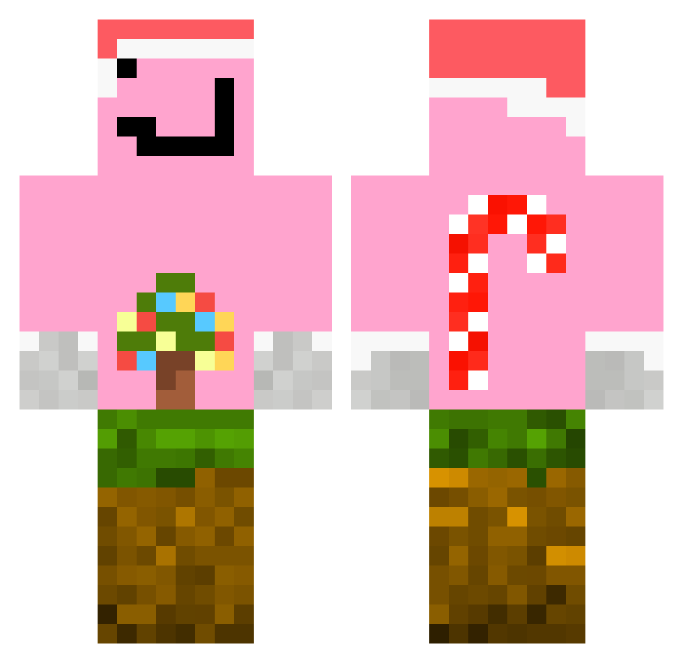 RoundTape Minecraft skin, front and back view