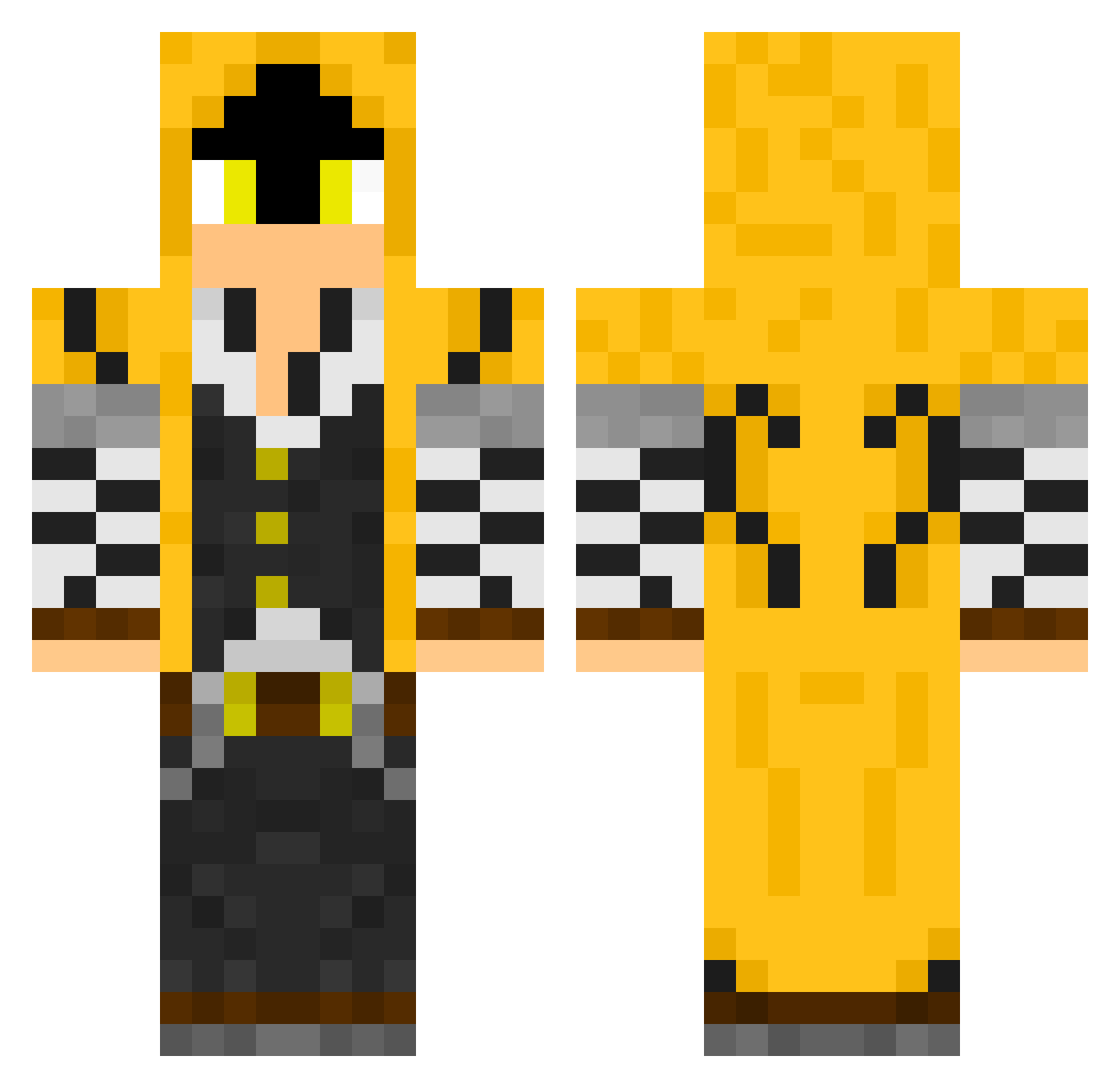 zva1des Minecraft skin, front and back view