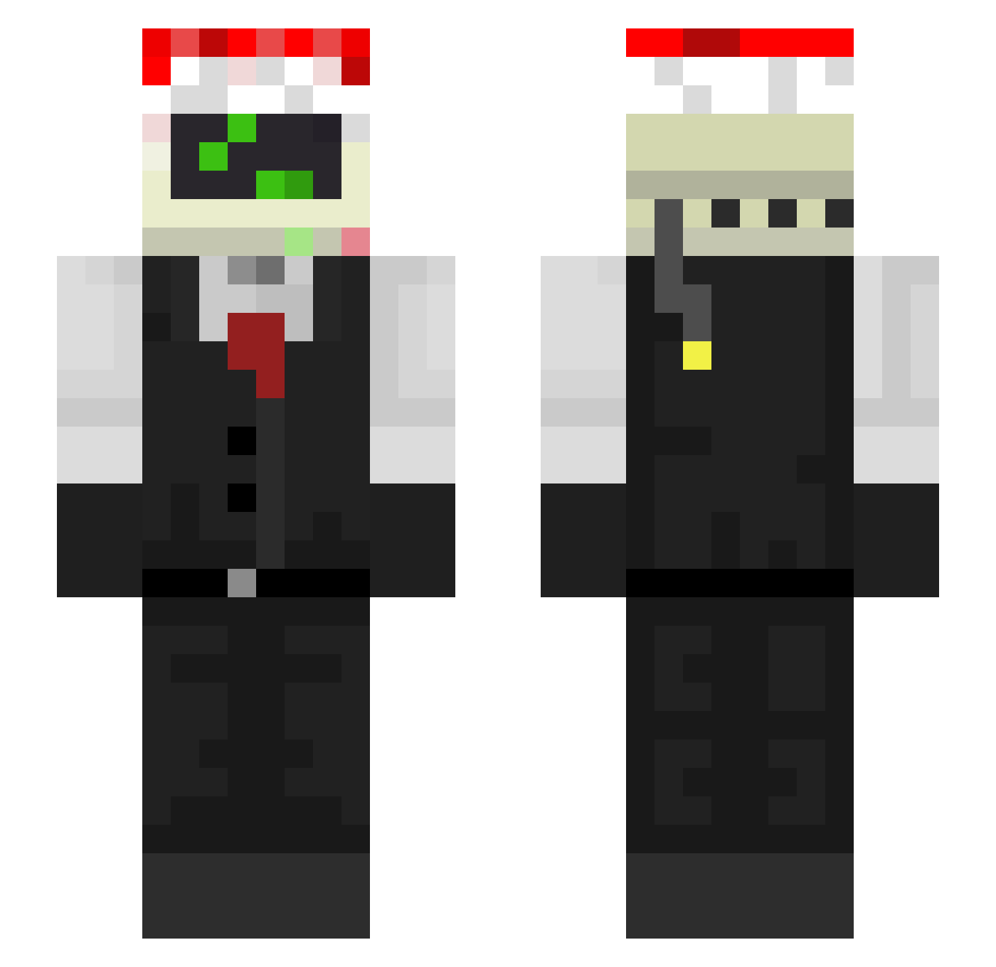 sheeshcracked Minecraft skin, front and back view