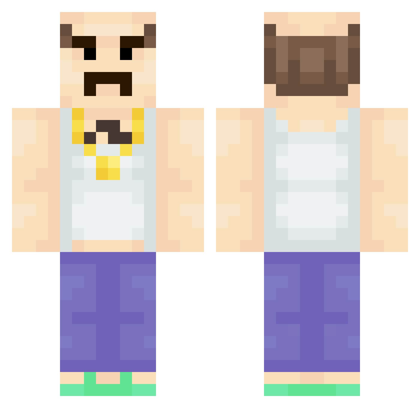 sychosav Minecraft skin, front and back view
