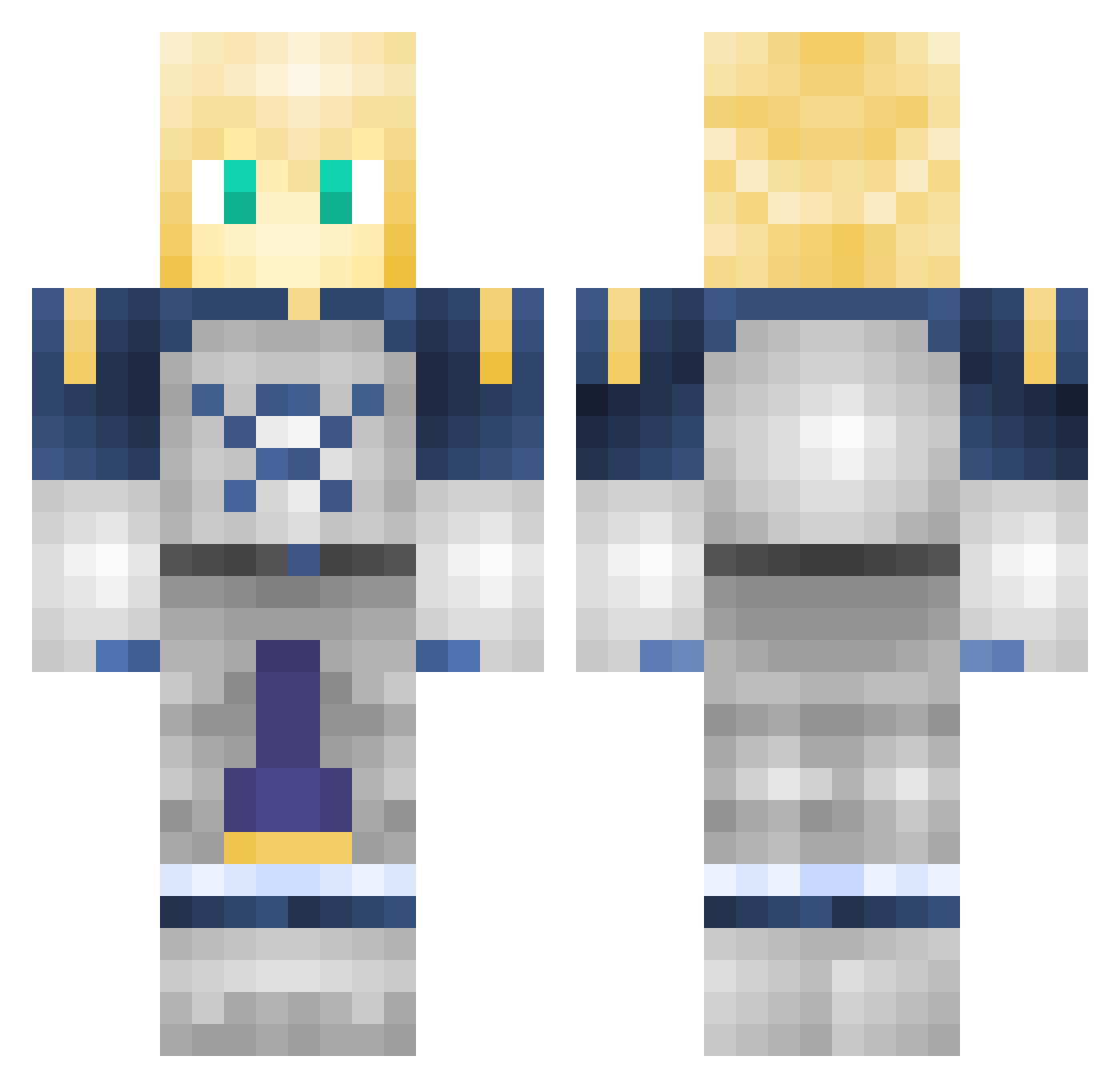 RyanL233 Minecraft skin, front and back view