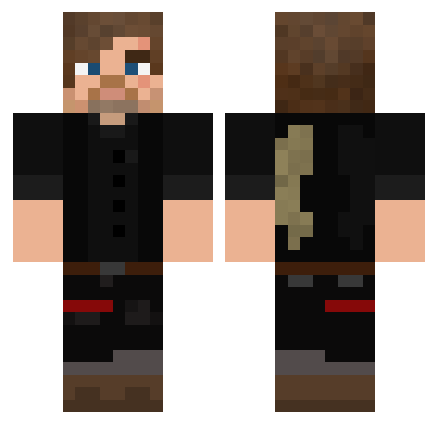 Nicnight123 Minecraft skin, front and back view