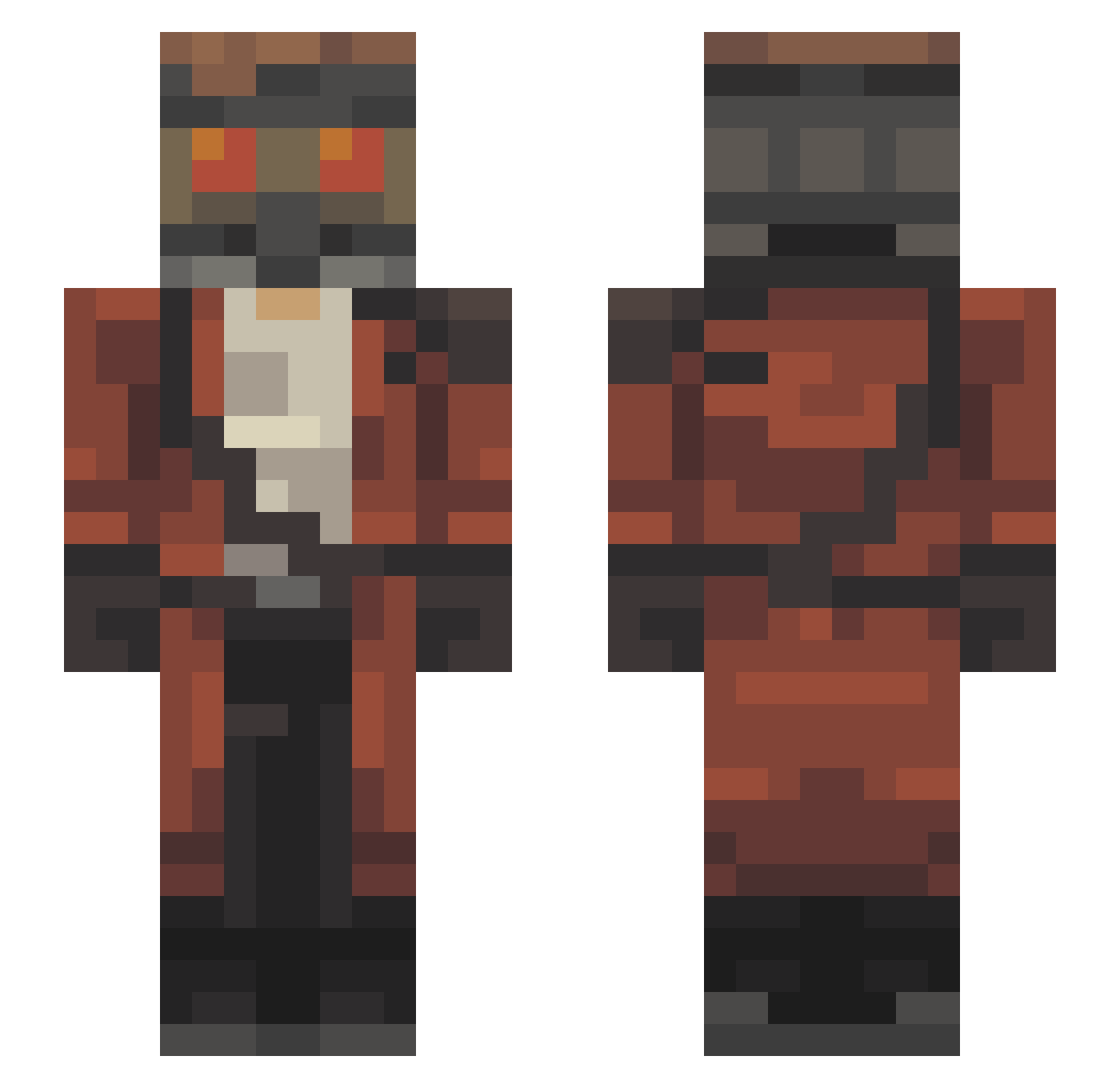 Quirby049 Minecraft skin, front and back view