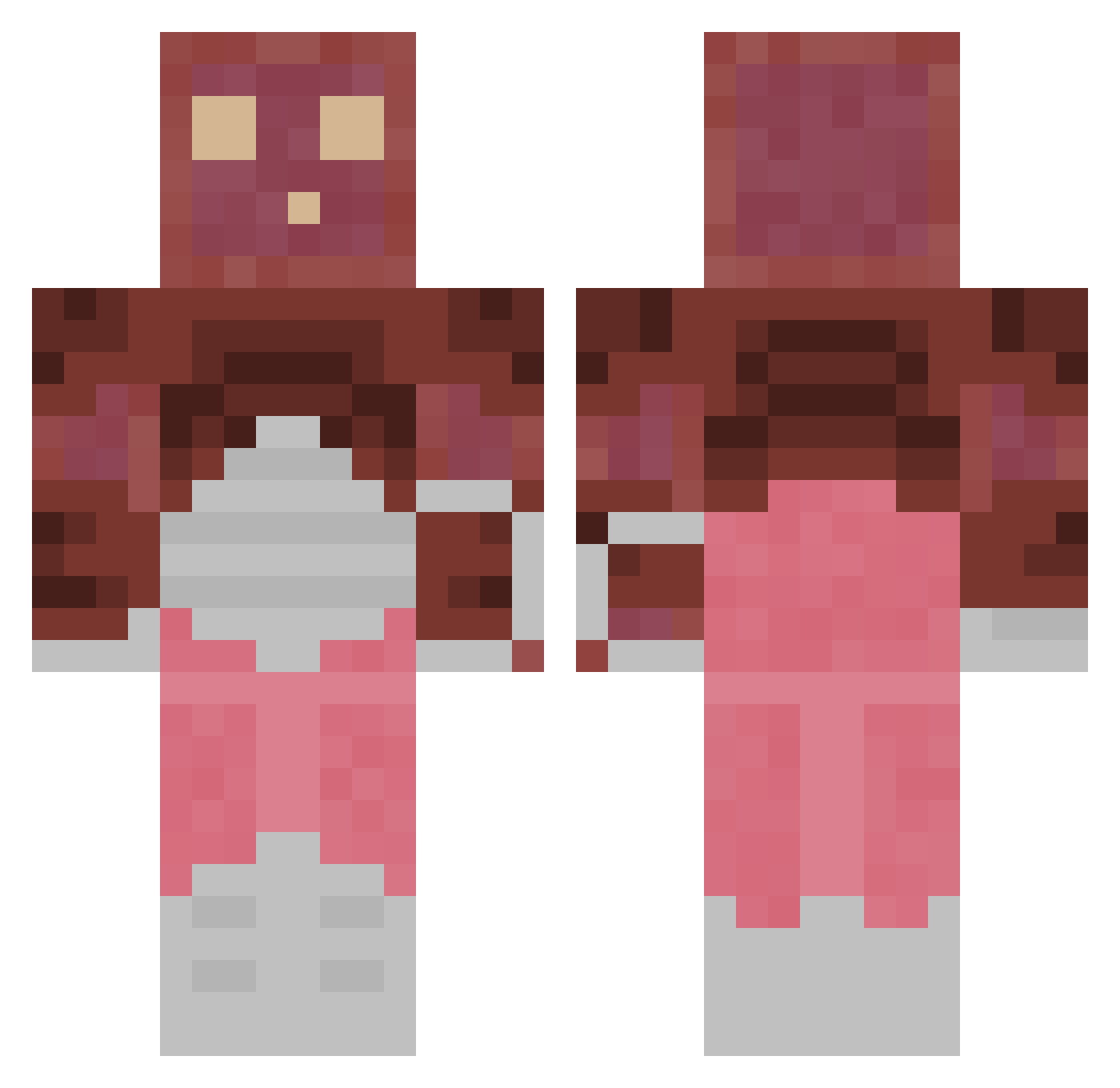 Slimerblue Minecraft skin, front and back view