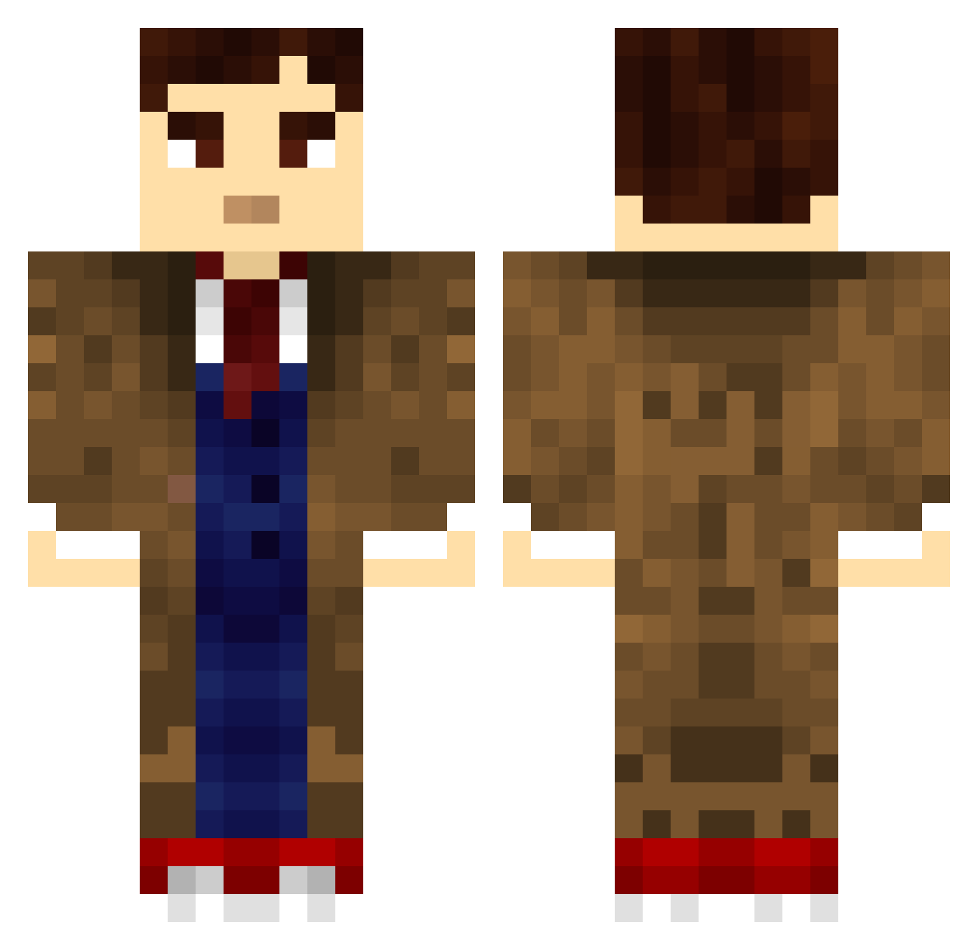 xTimeLordx Minecraft skin, front and back view