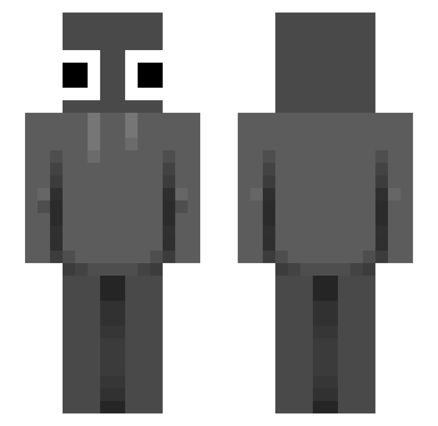 Wesse9 Minecraft skin, front and back view