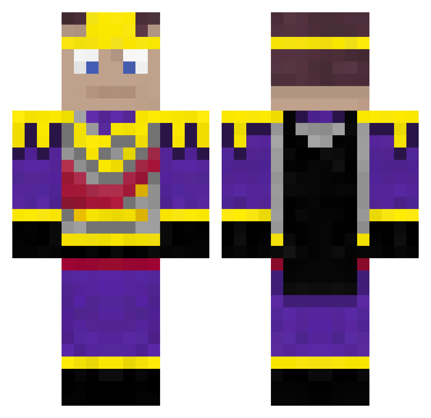 Genealogist Minecraft skin, front and back view