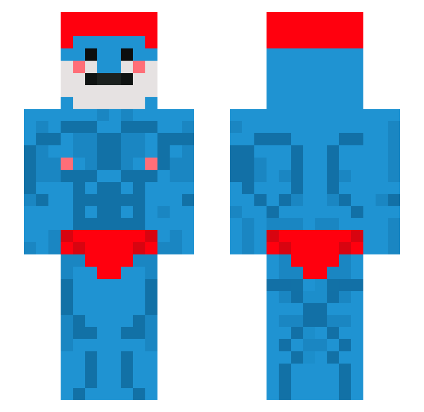 ppurged Minecraft skin, front and back view