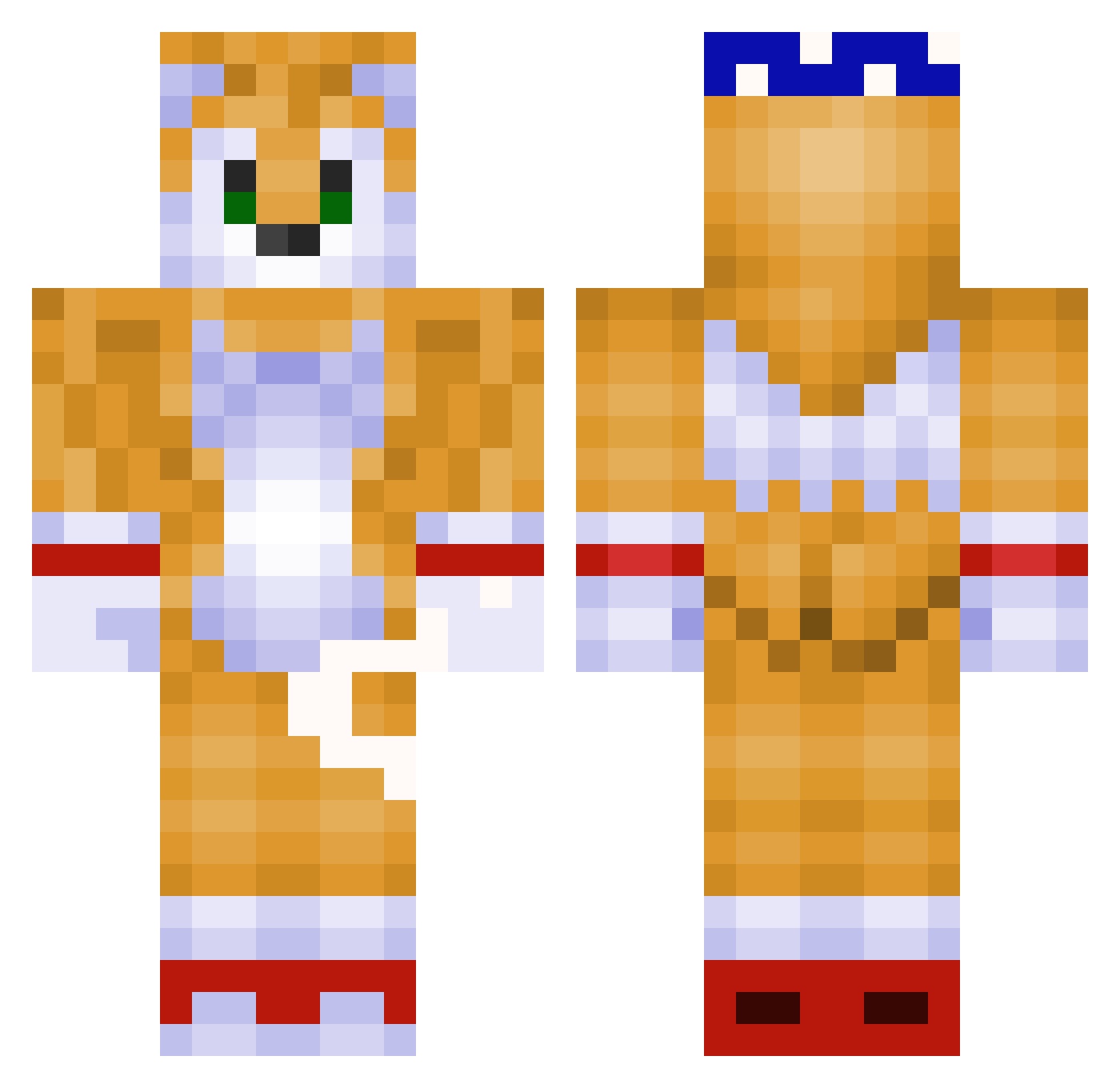 Domine Minecraft skin, front and back view