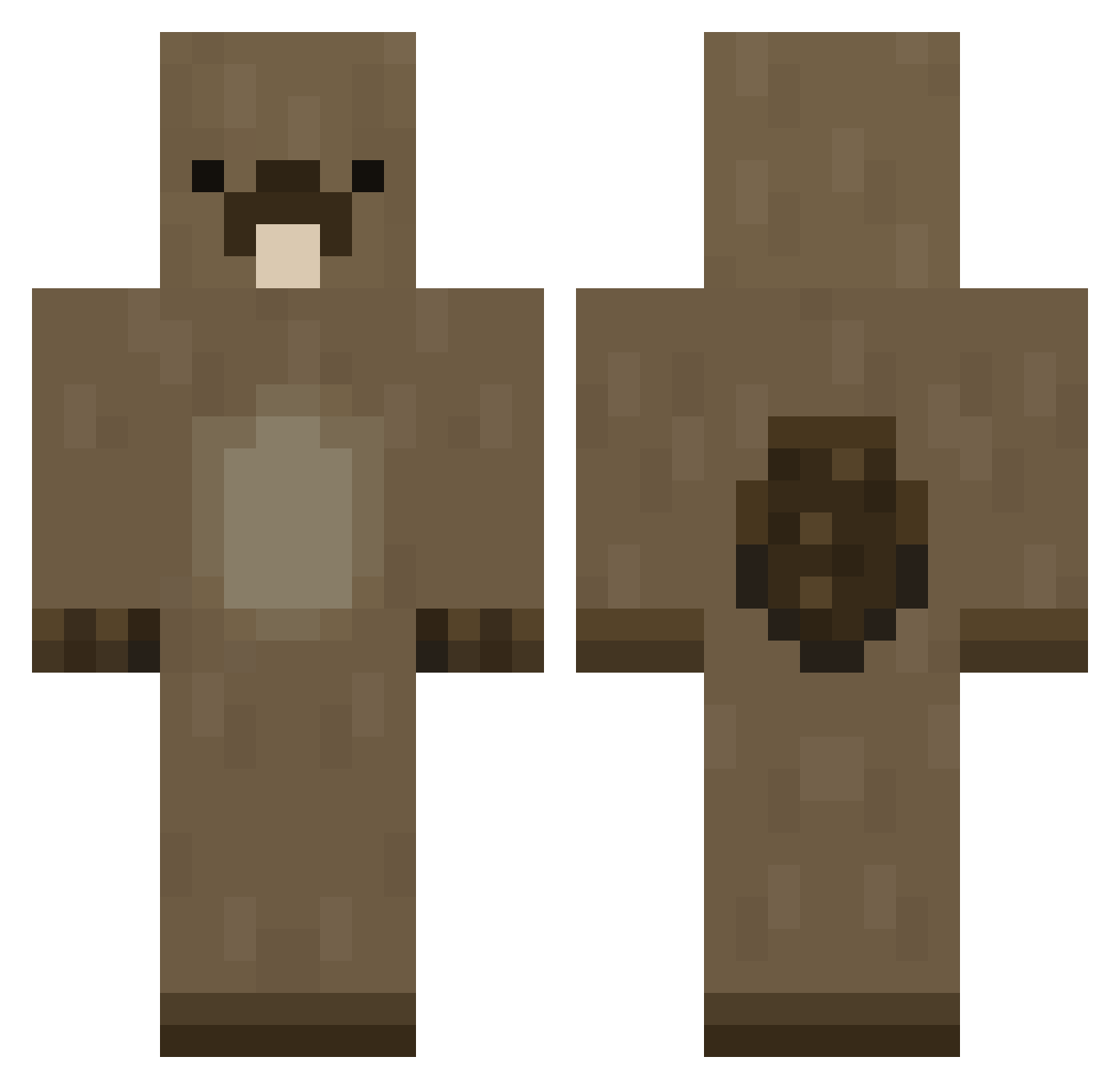 ConquistadorBob Minecraft skin, front and back view
