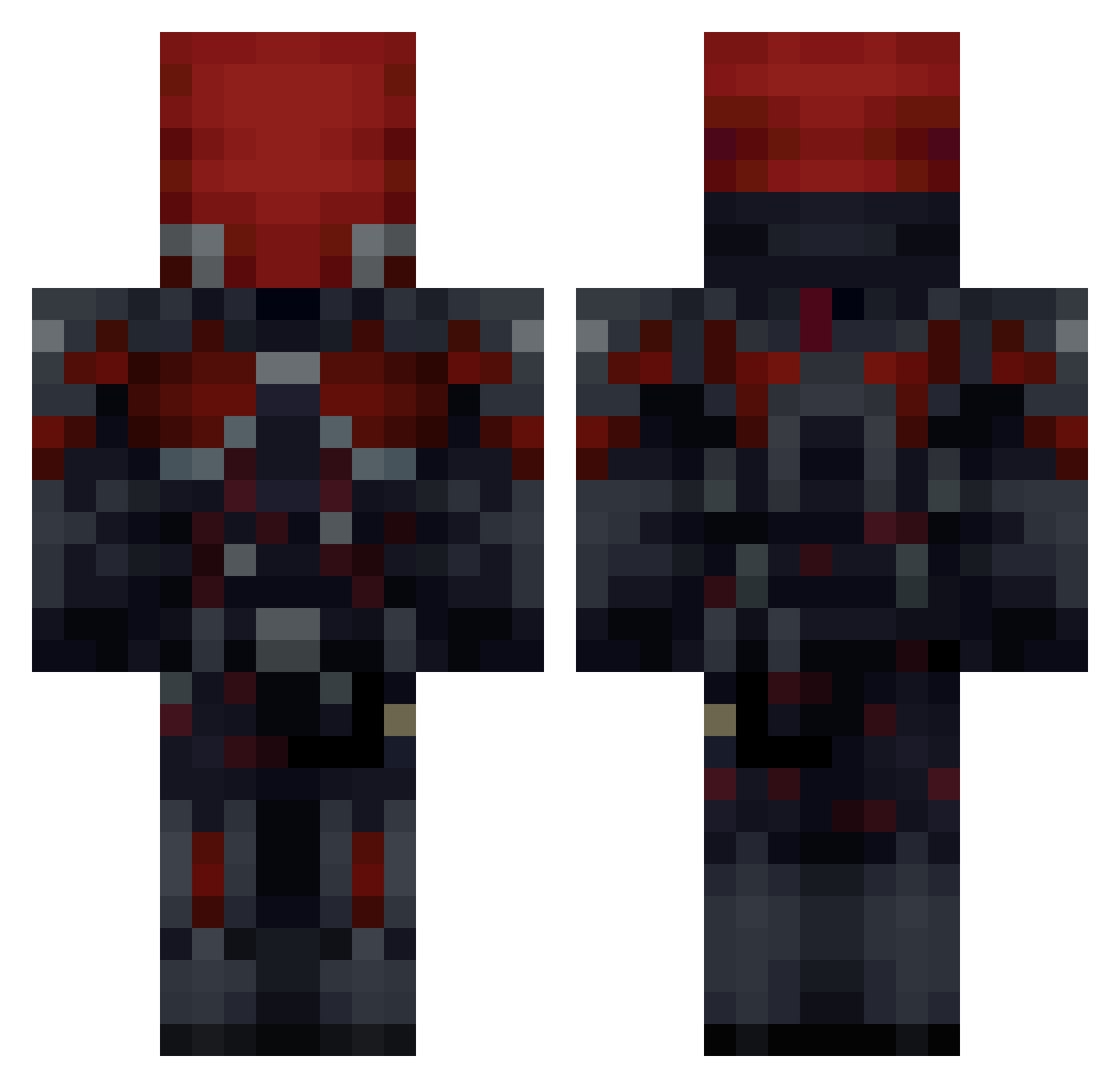 XdrianB Minecraft skin, front and back view