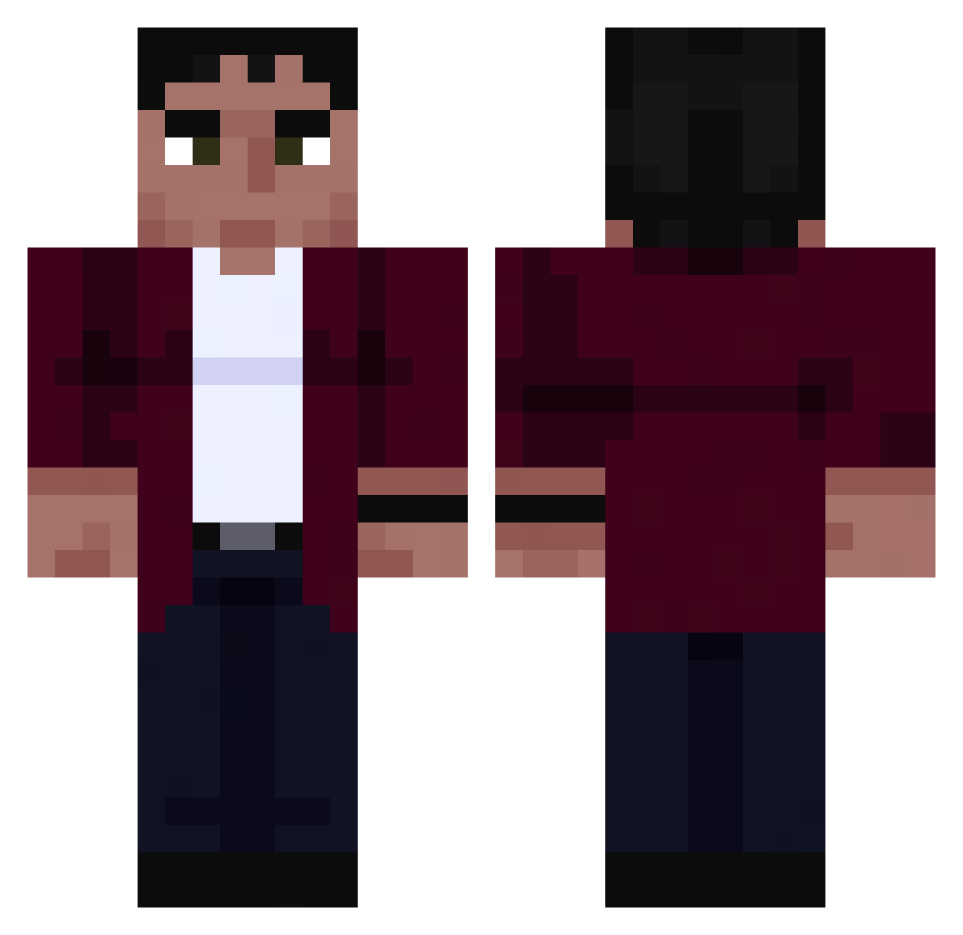 TotoDucks Minecraft skin, front and back view