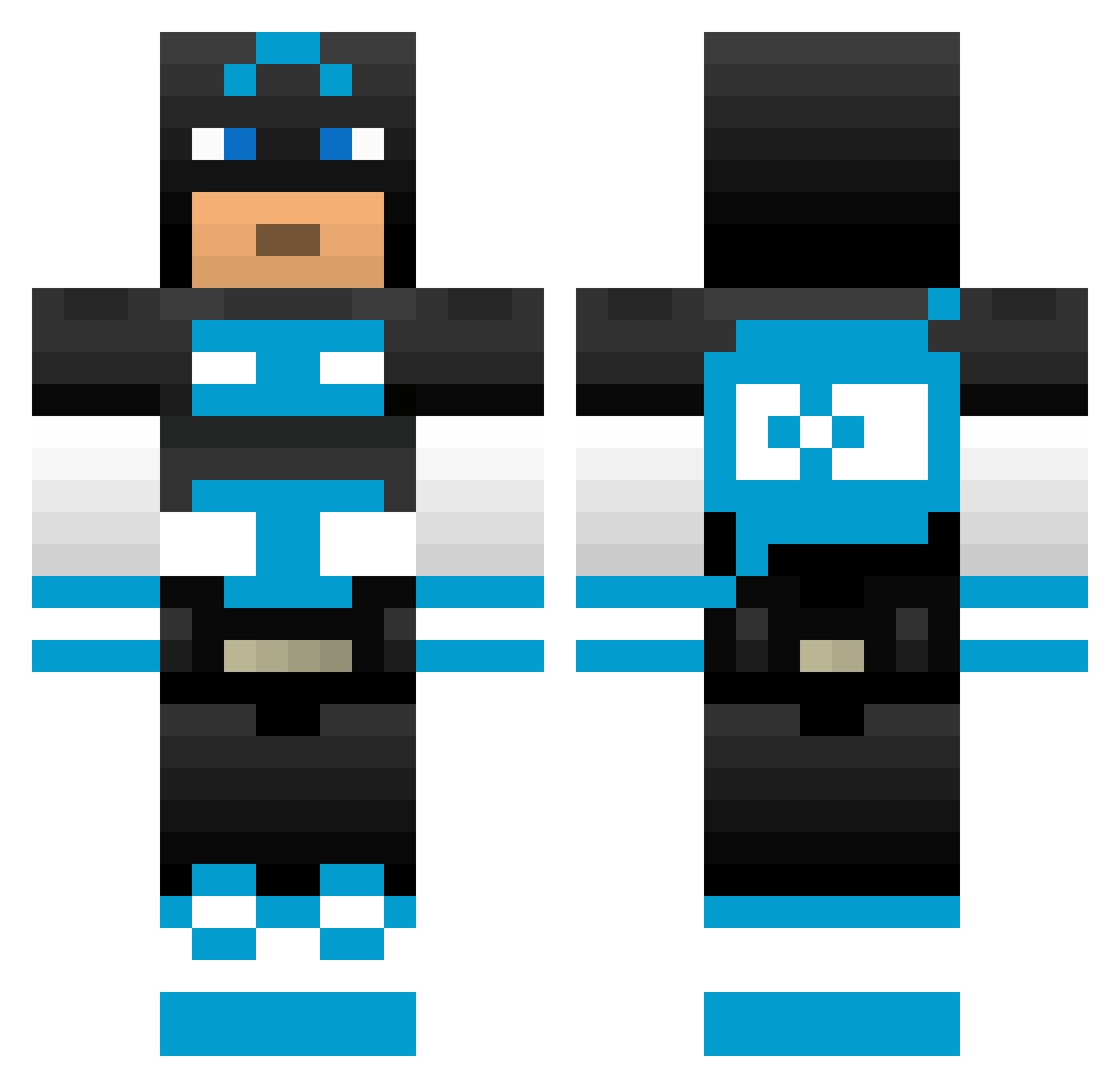 officialyahu Minecraft skin, front and back view