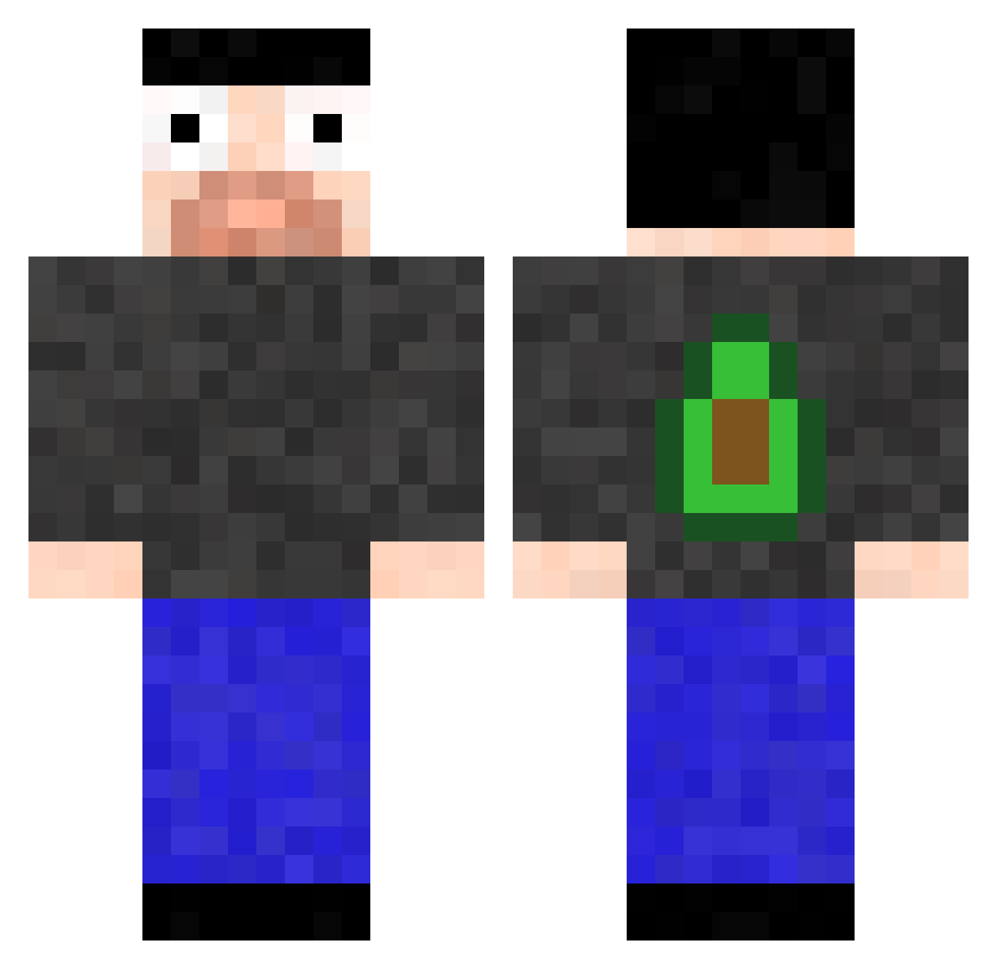 TayMaWong Minecraft skin, front and back view