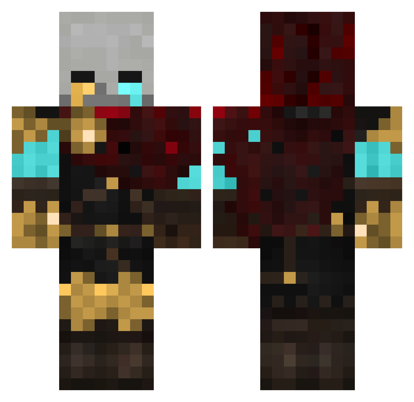 zealiqa Minecraft skin, front and back view