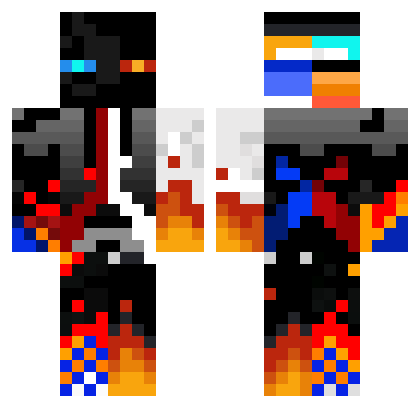 spaceeight Minecraft skin, front and back view