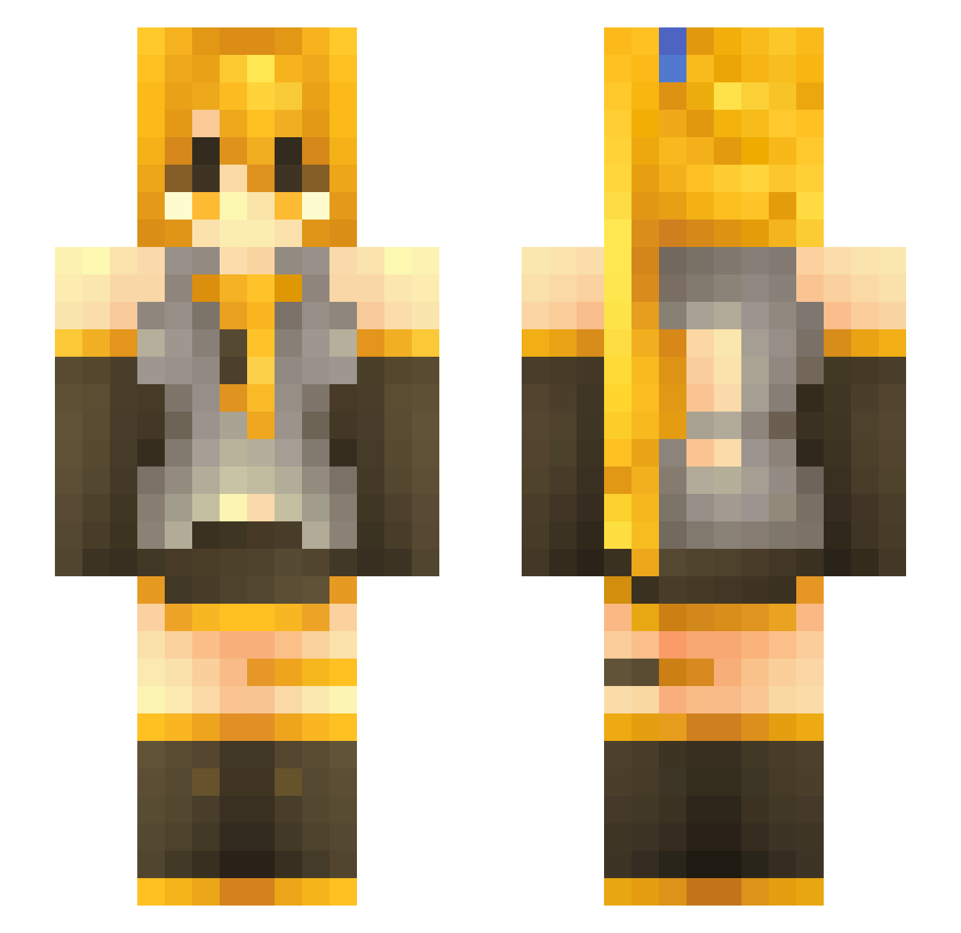 Supvr Minecraft skin, front and back view