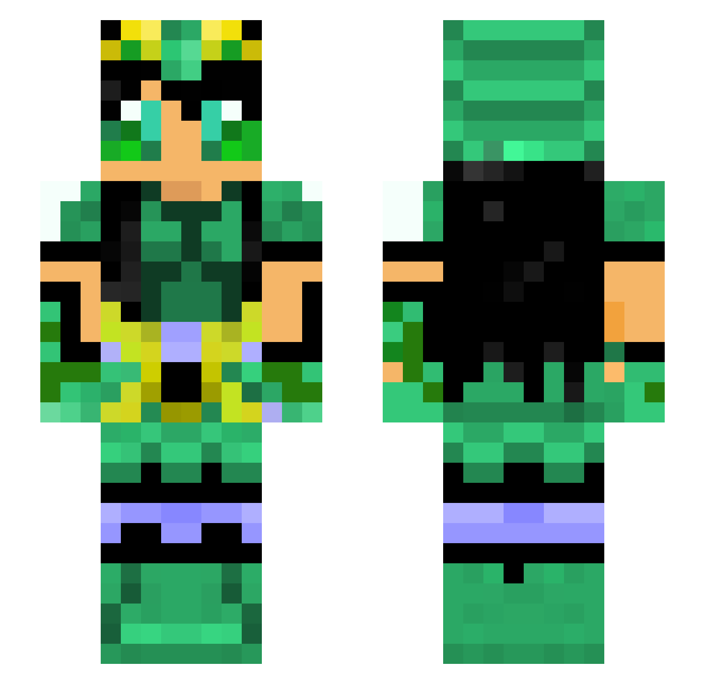 Sartori321 Minecraft skin, front and back view