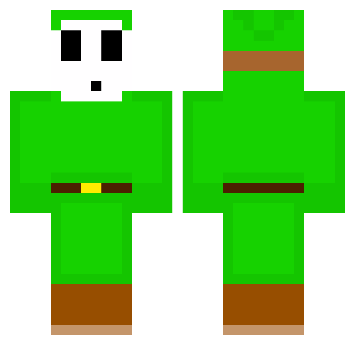 coalite Minecraft skin, front and back view