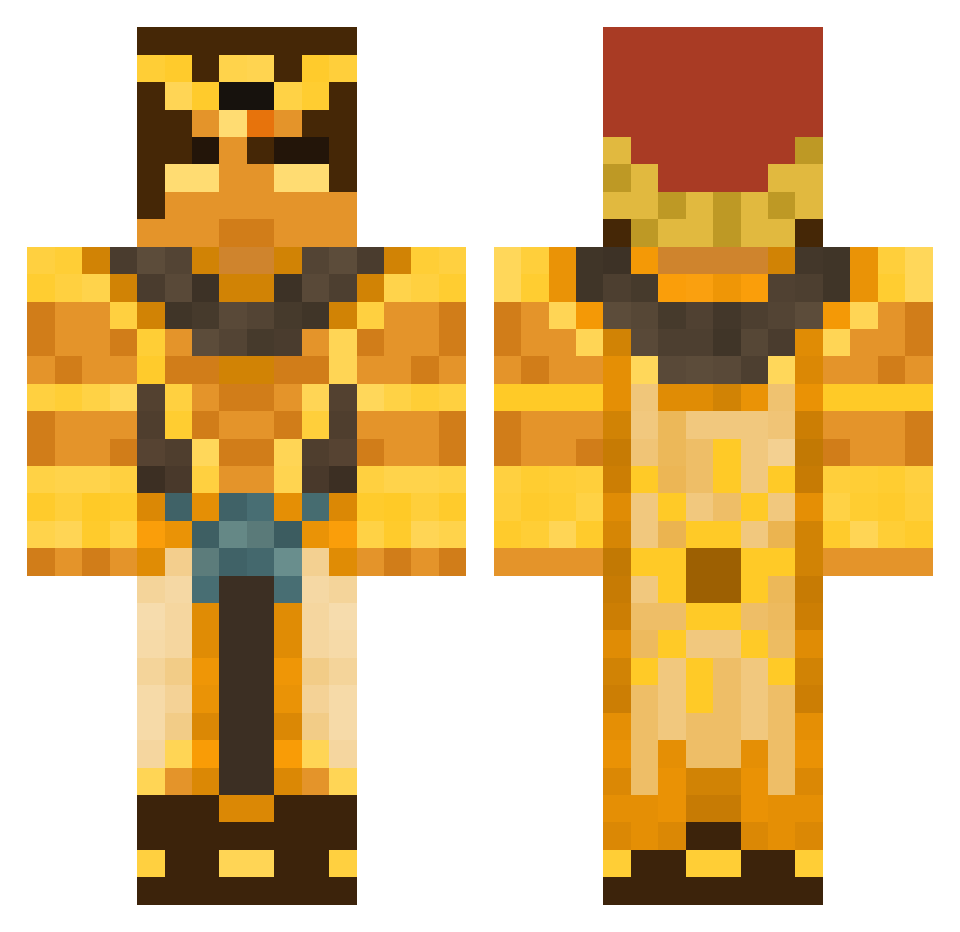 shmuru Minecraft skin, front and back view