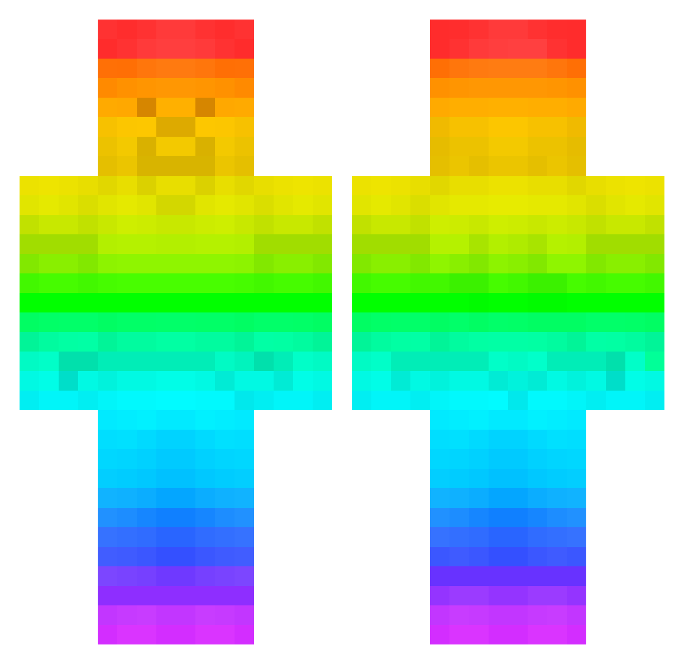 Umorix Minecraft skin, front and back view
