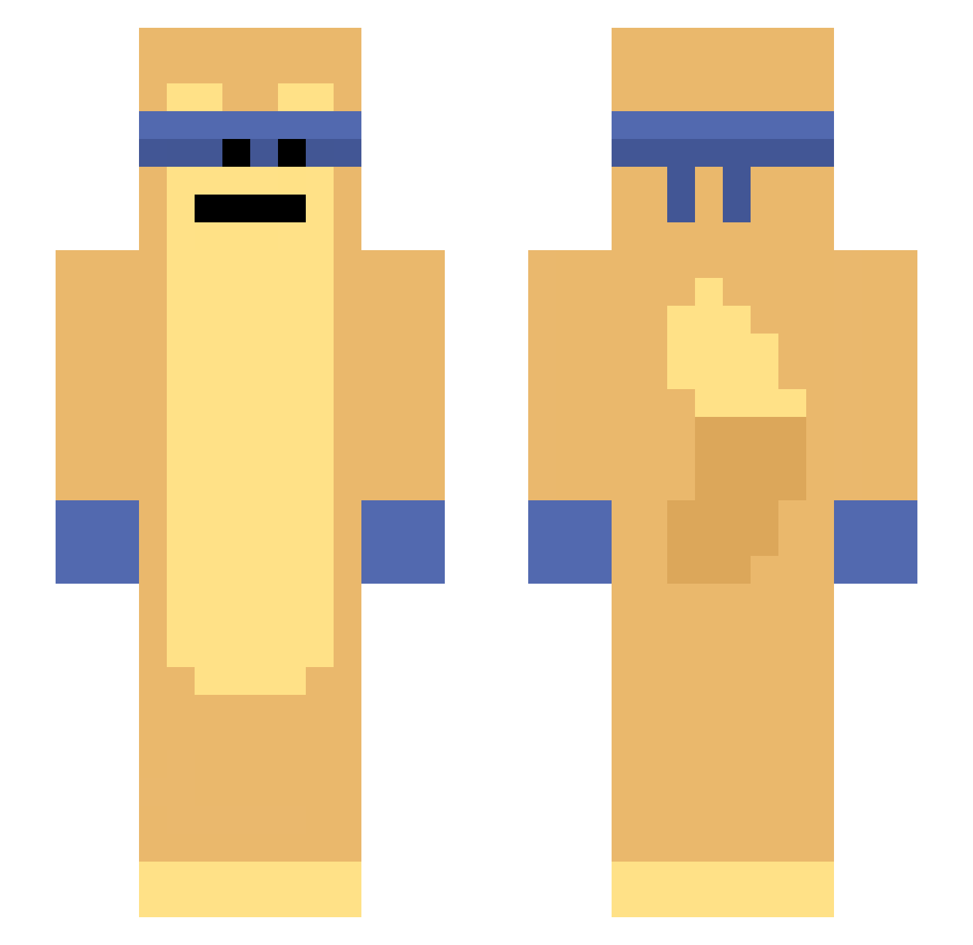 chrxnological Minecraft skin, front and back view