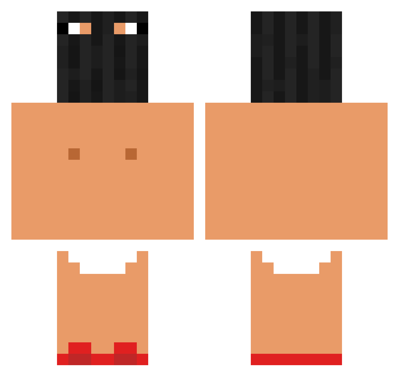 HugeBigMan Minecraft skin, front and back view