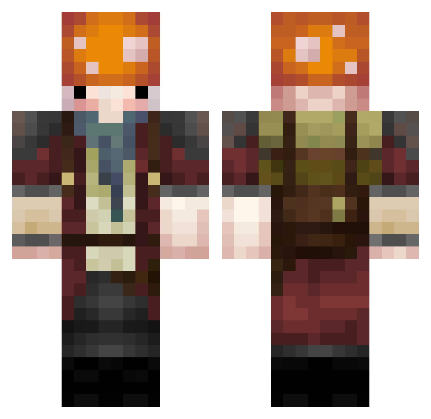 RequiemArrow Minecraft skin, front and back view