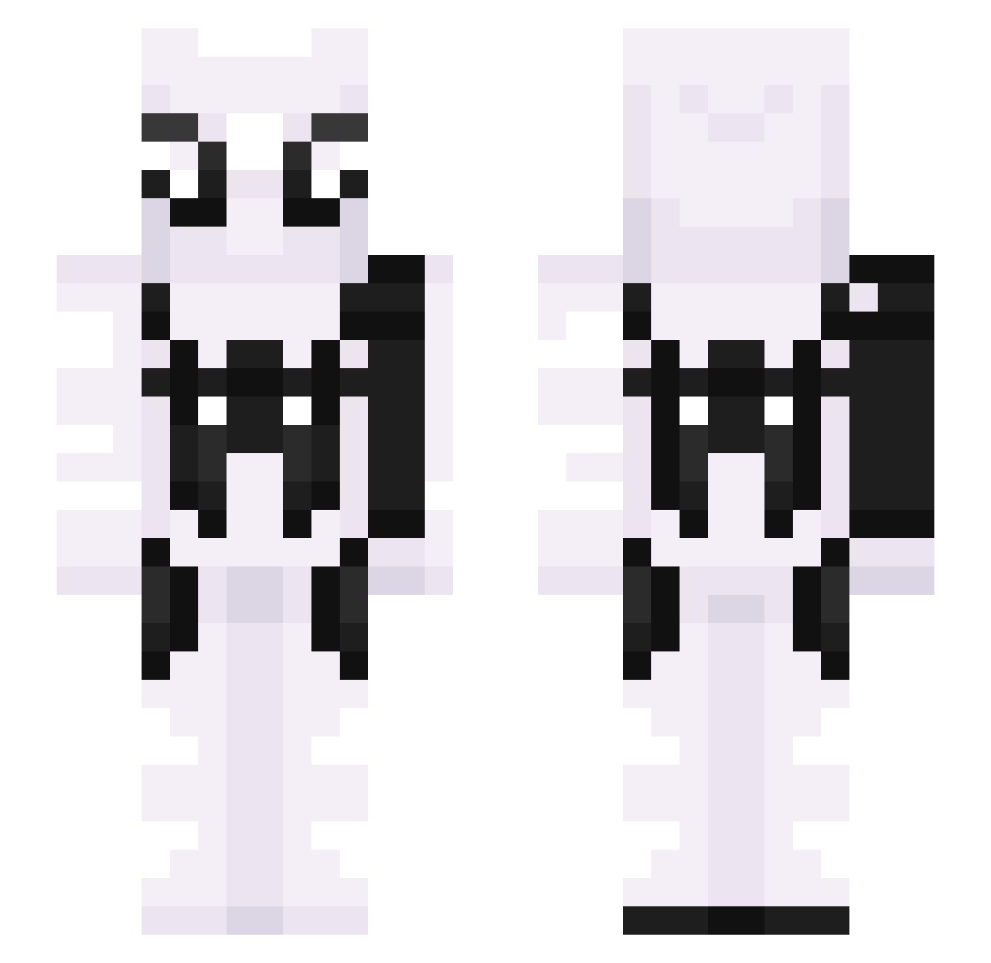 Zuarig Minecraft skin, front and back view