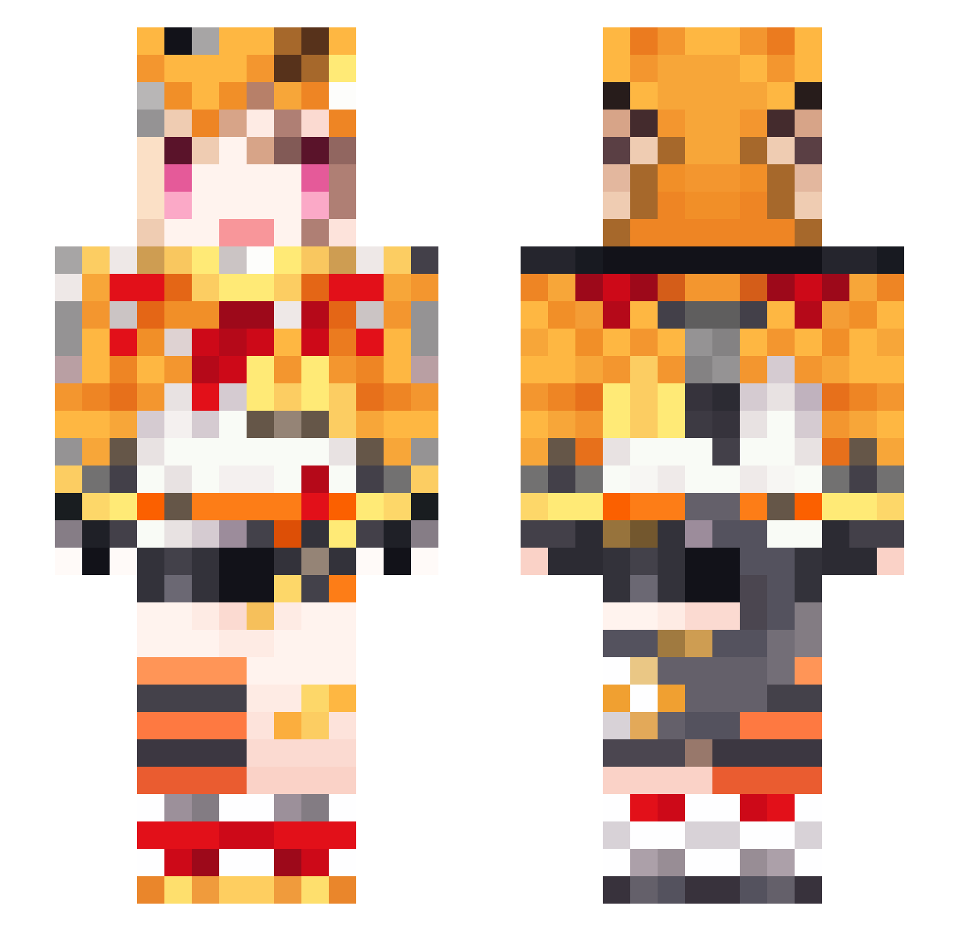 LU1J1X Minecraft skin, front and back view