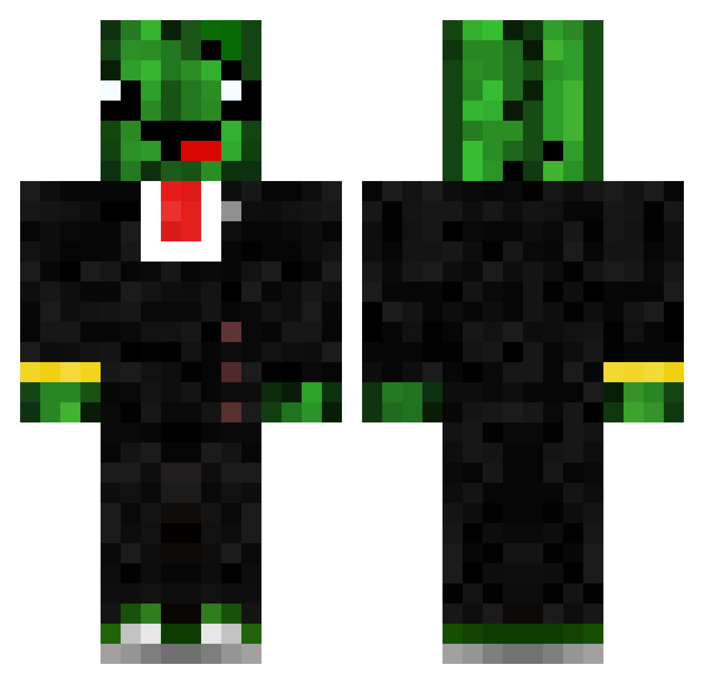 Arkaniac Minecraft skin, front and back view